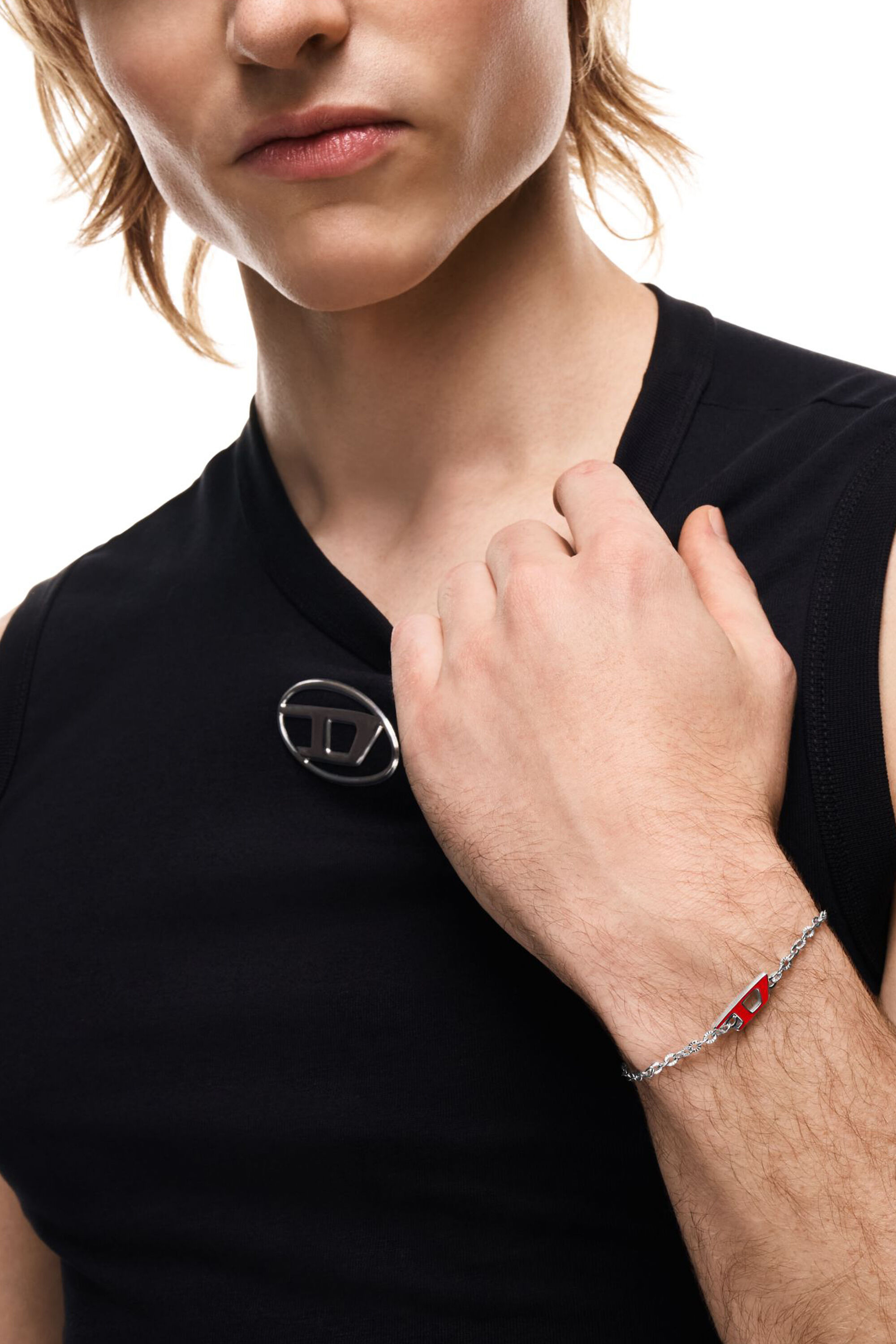 Diesel - DX1691040 JEWELLERY, Unisex's Stainless steel chain bracelet in シルバー/ブルー - 5