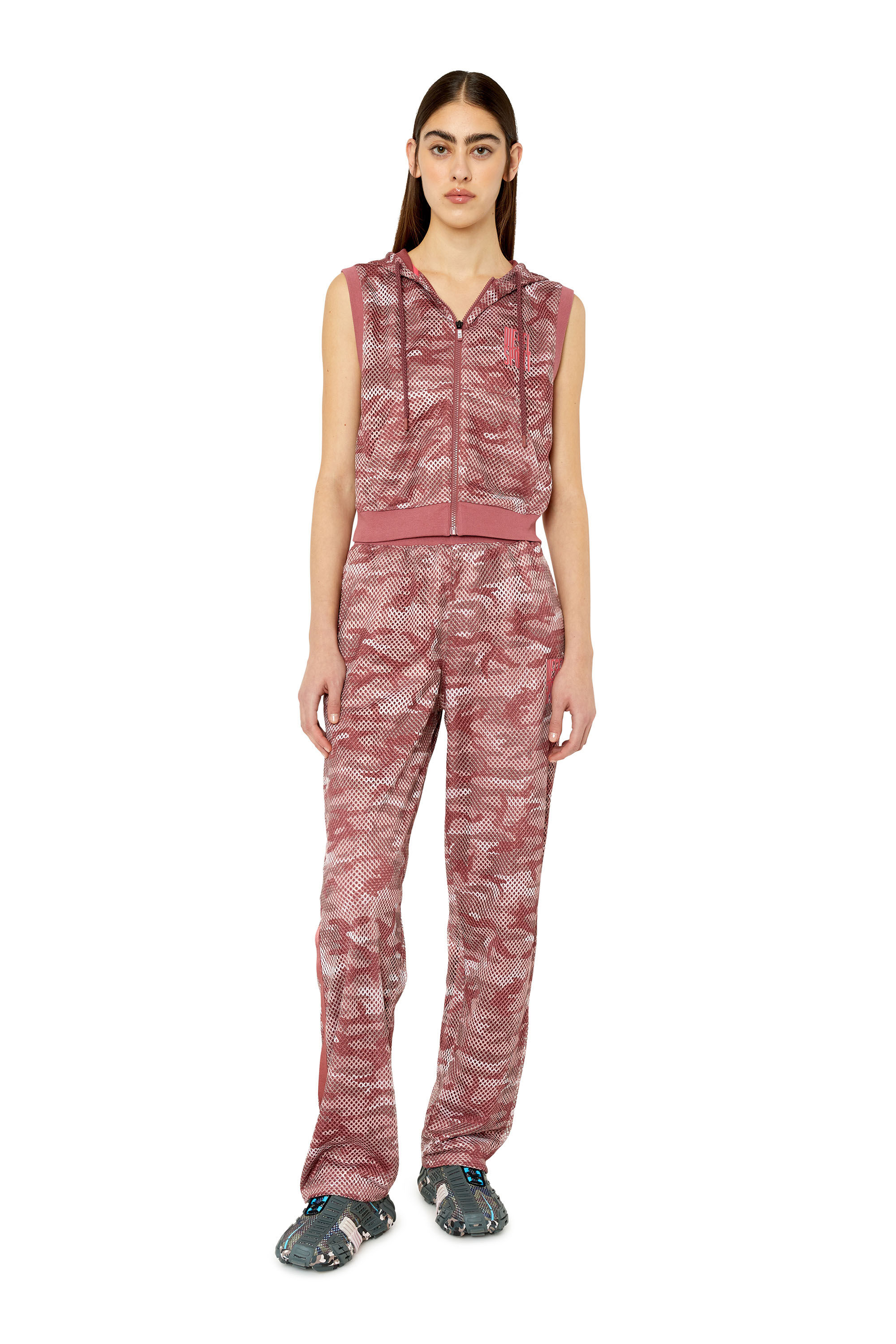 Diesel - AWST-DORA-HT01, Female's トップス スウェット パーカー ノースリーブ in ブラウン - 1