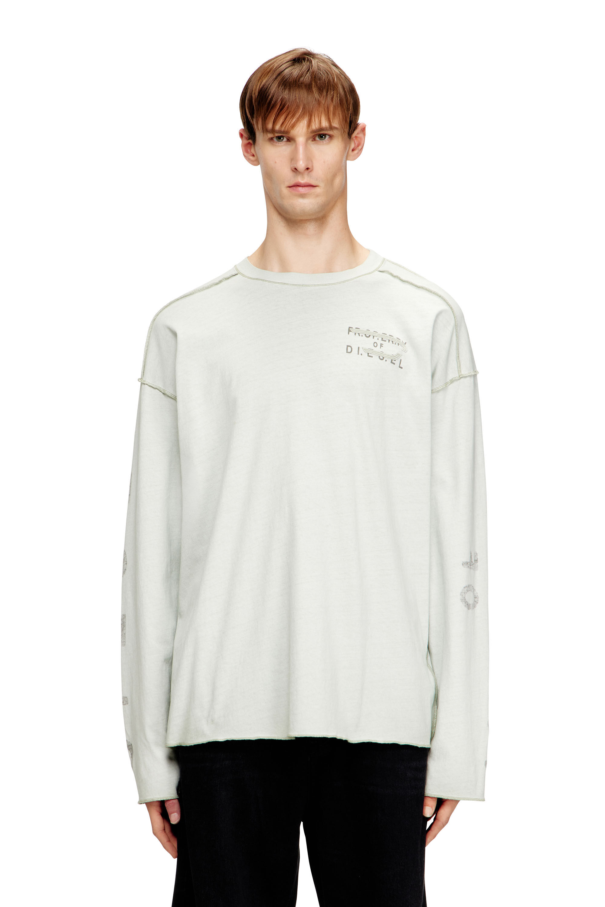 T-LOOK-LS 長袖Tシャツ｜グレー｜メンズ｜DIESEL