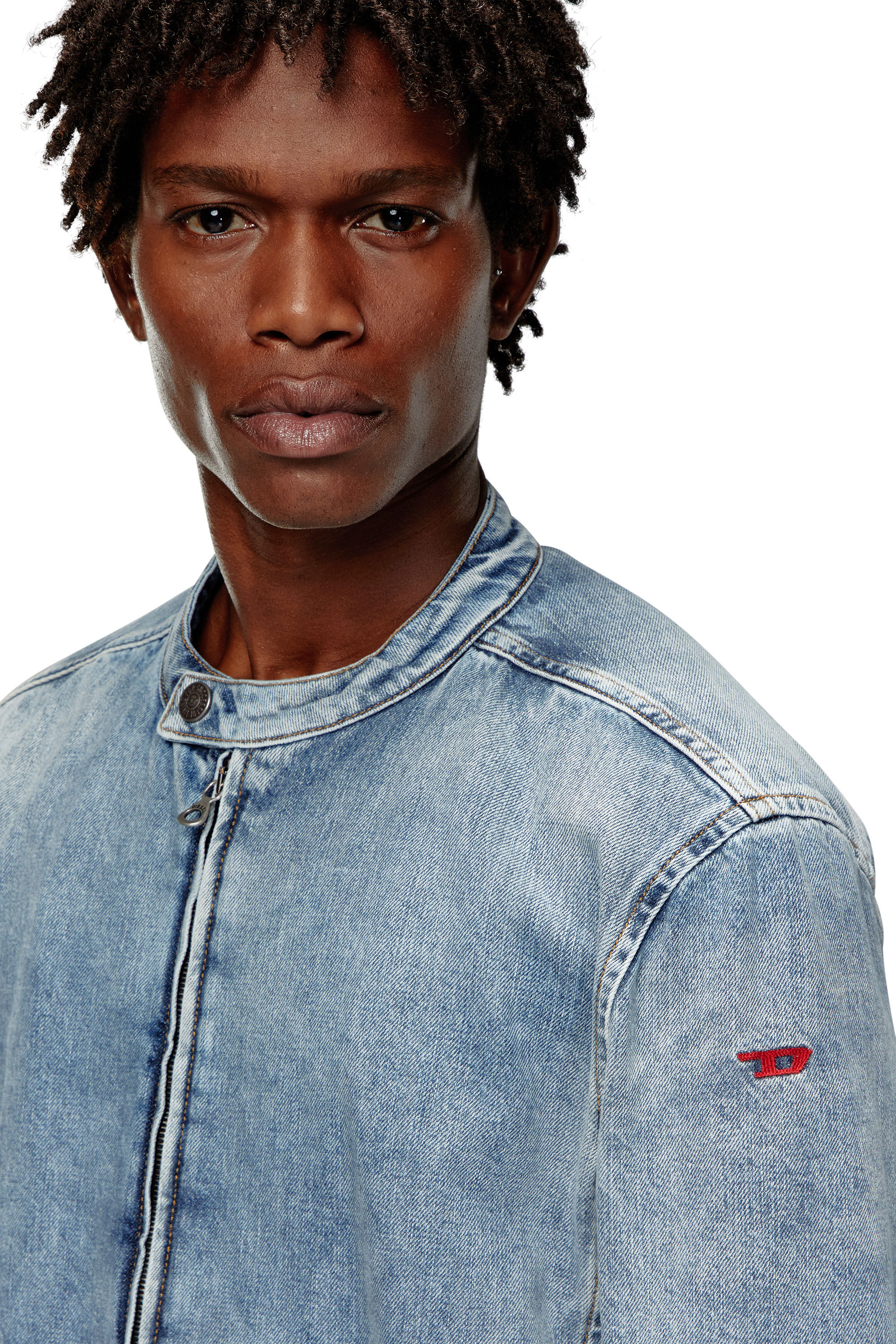 Diesel - D-GLORY, Male's Zipped jacket in denim in ライトブルー - 4