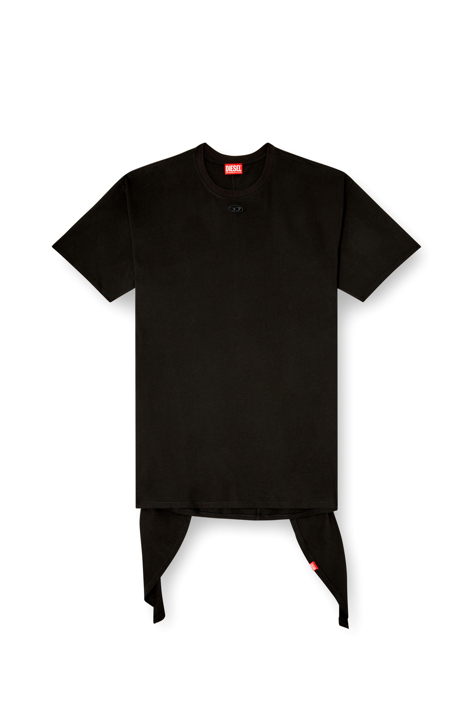 D-EIVOR T-shirt dress with tie front｜ブラック｜ウィメンズ