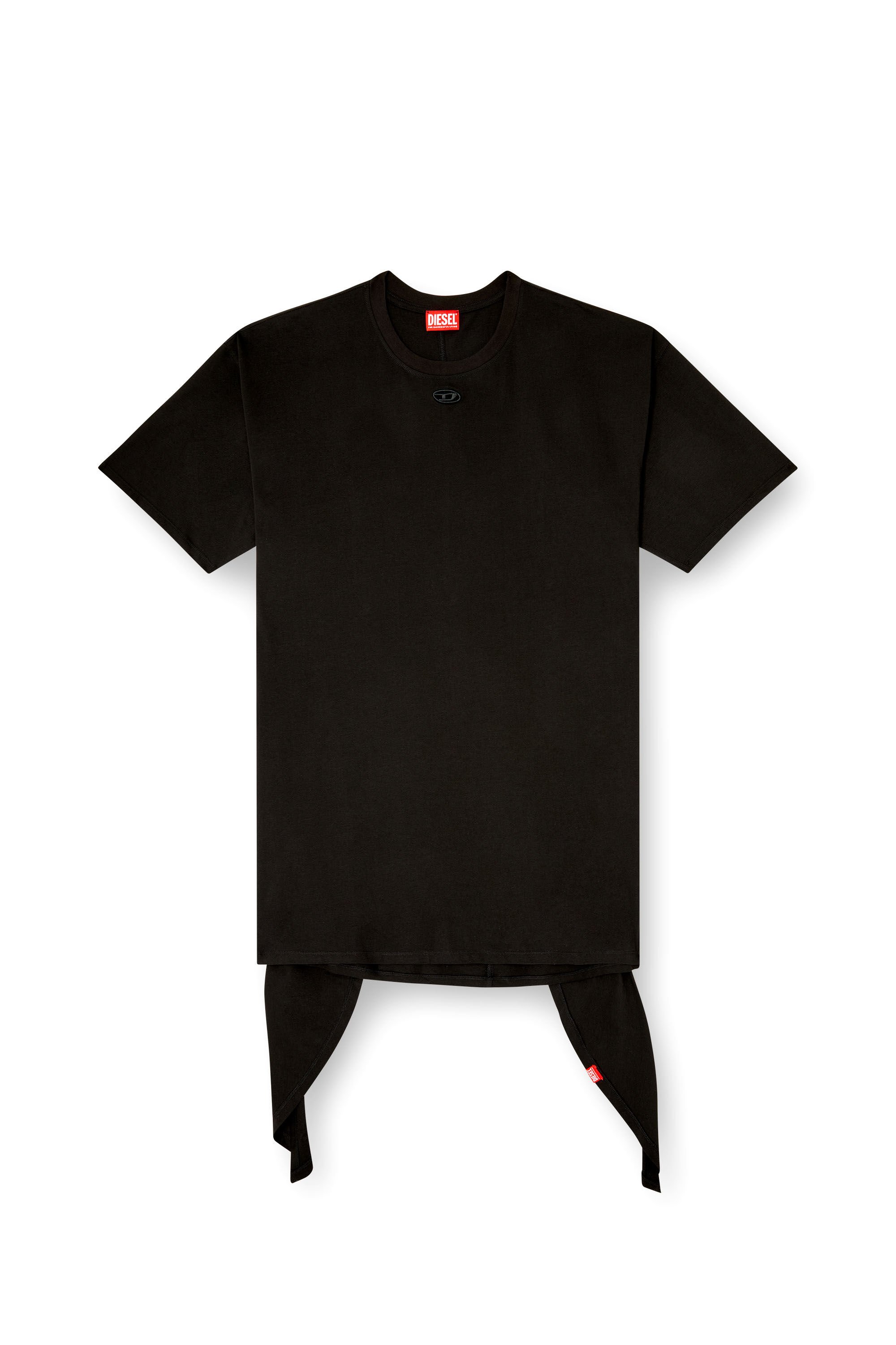 Diesel - D-EIVOR, Female's T-shirt dress with tie front in ブラック - 2