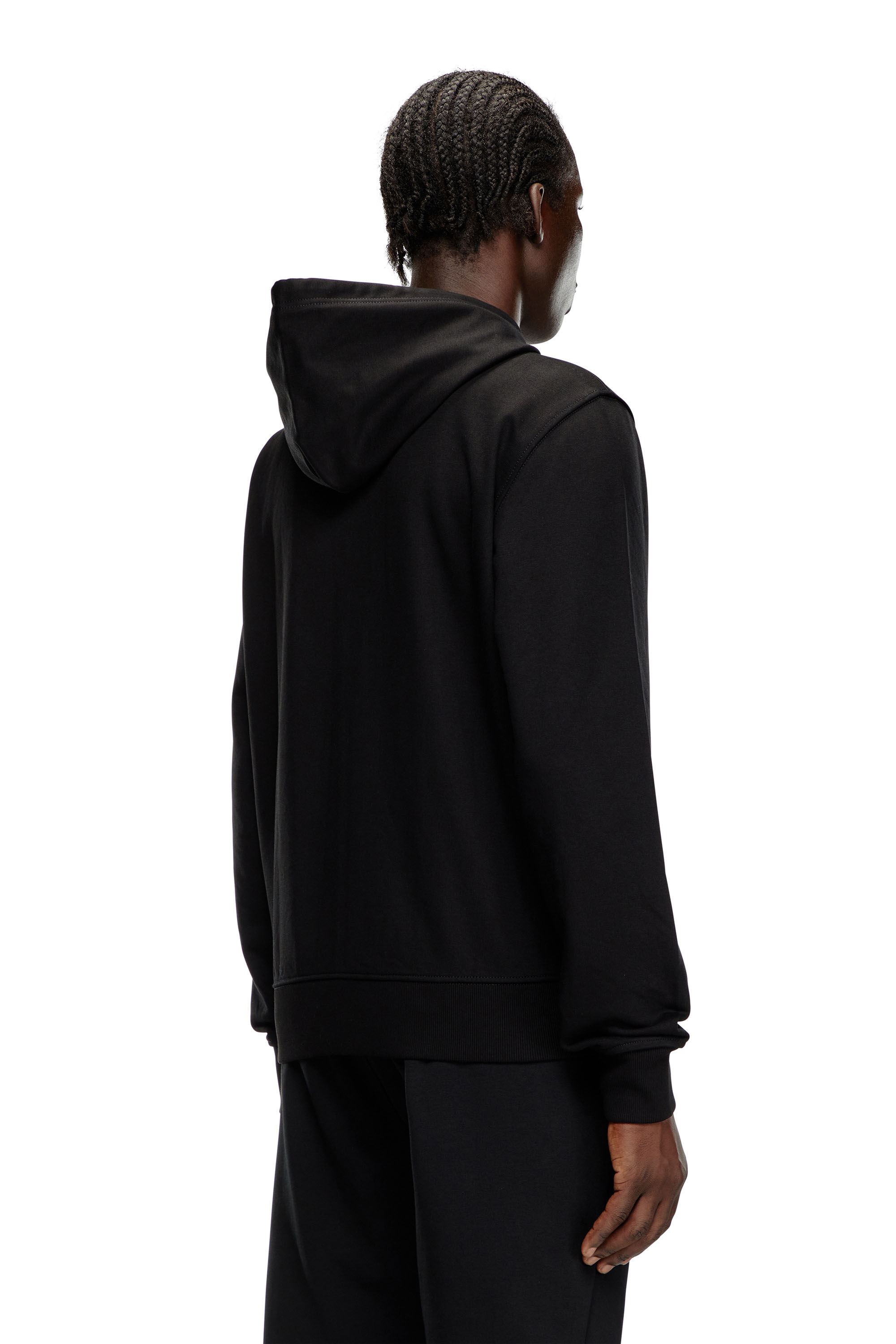 Diesel - S-GINN-HOOD-ZIP-K13, Male's Zip hoodie with Diesel label transfer in ブラック - 5