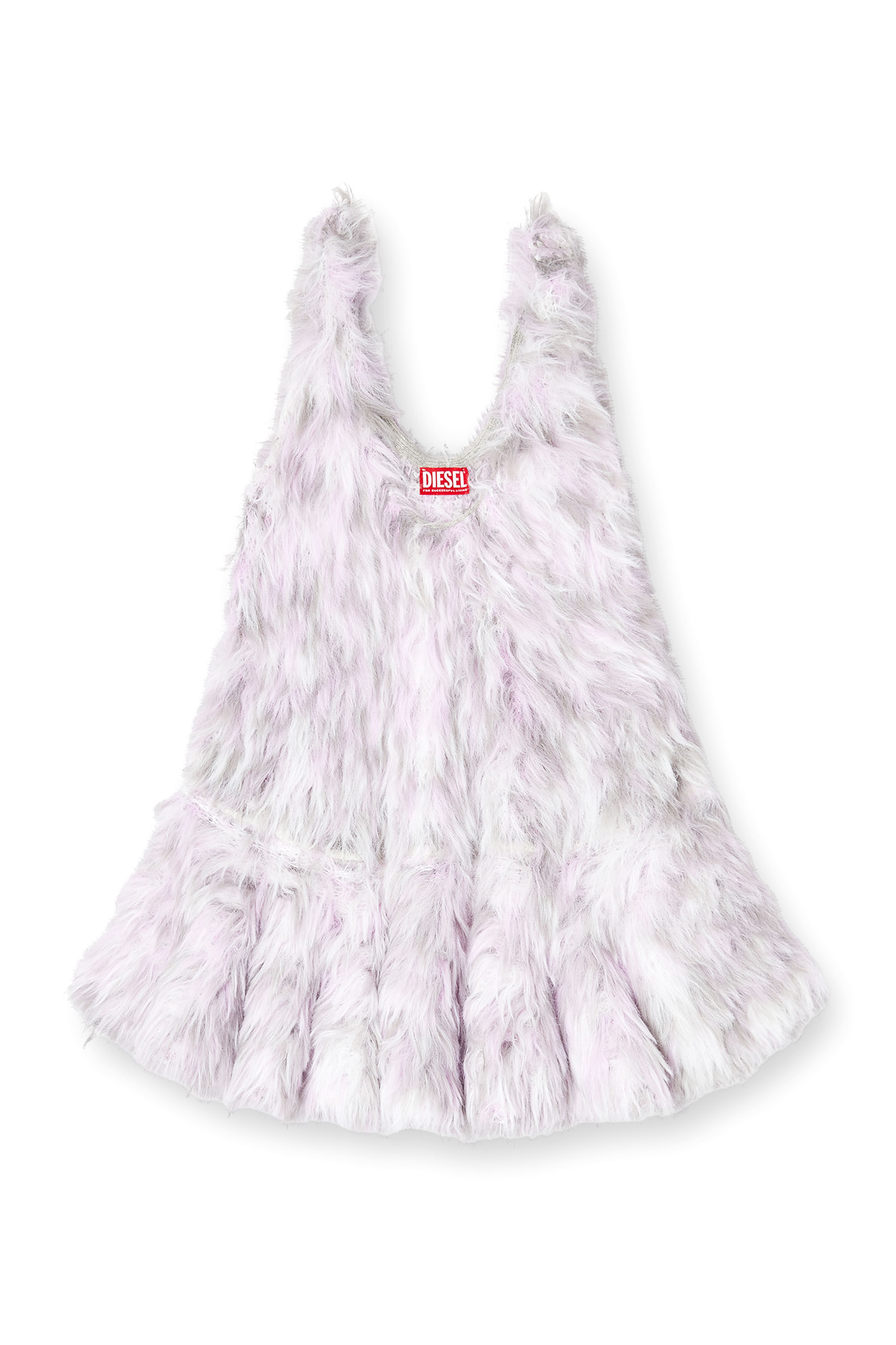 Diesel - M-ASTRID, Female's Mini dress in fluffy jacquard knit in ホワイト - 2