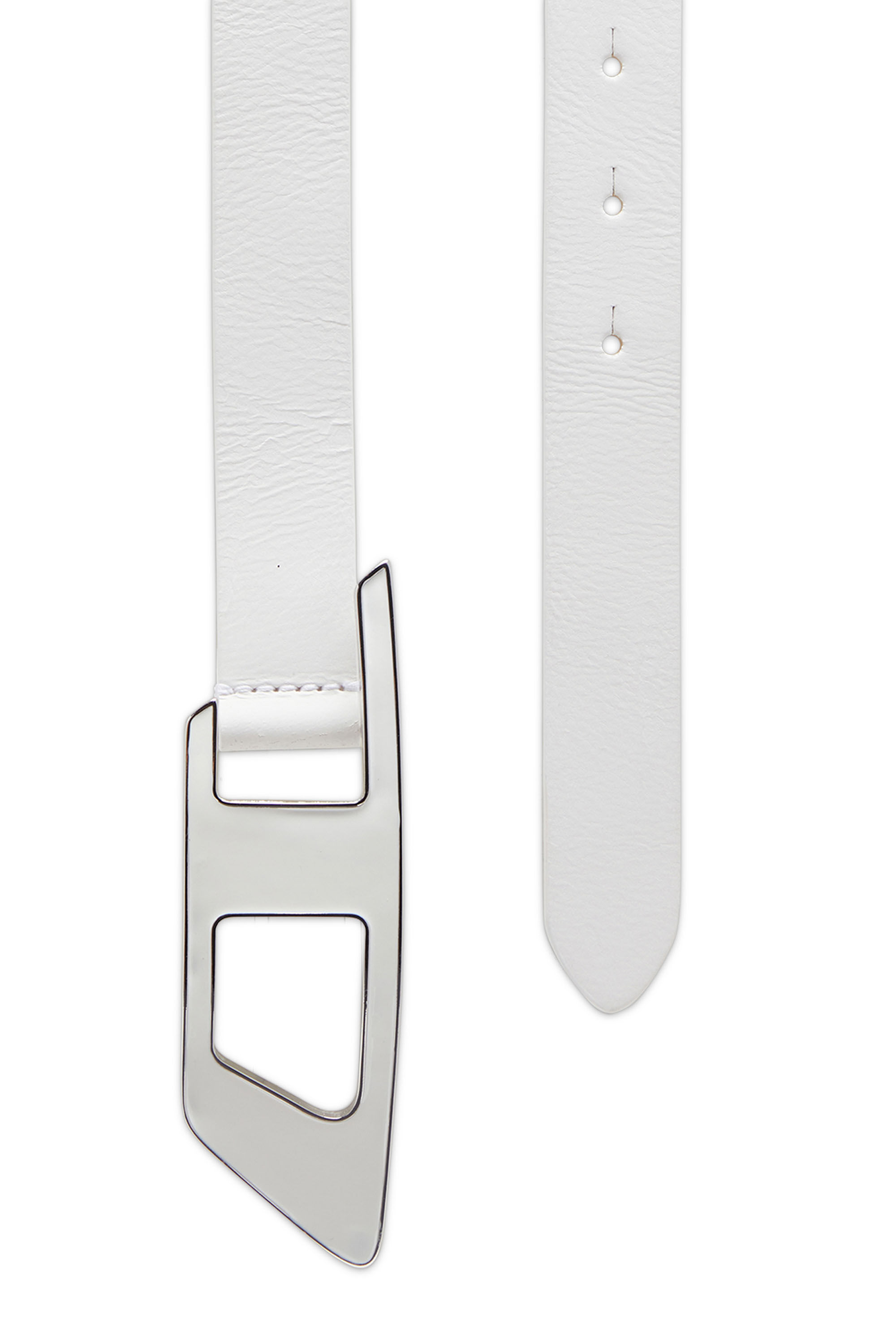 B-DLOGO II Leather belt with enamelled D buckle｜ホワイト