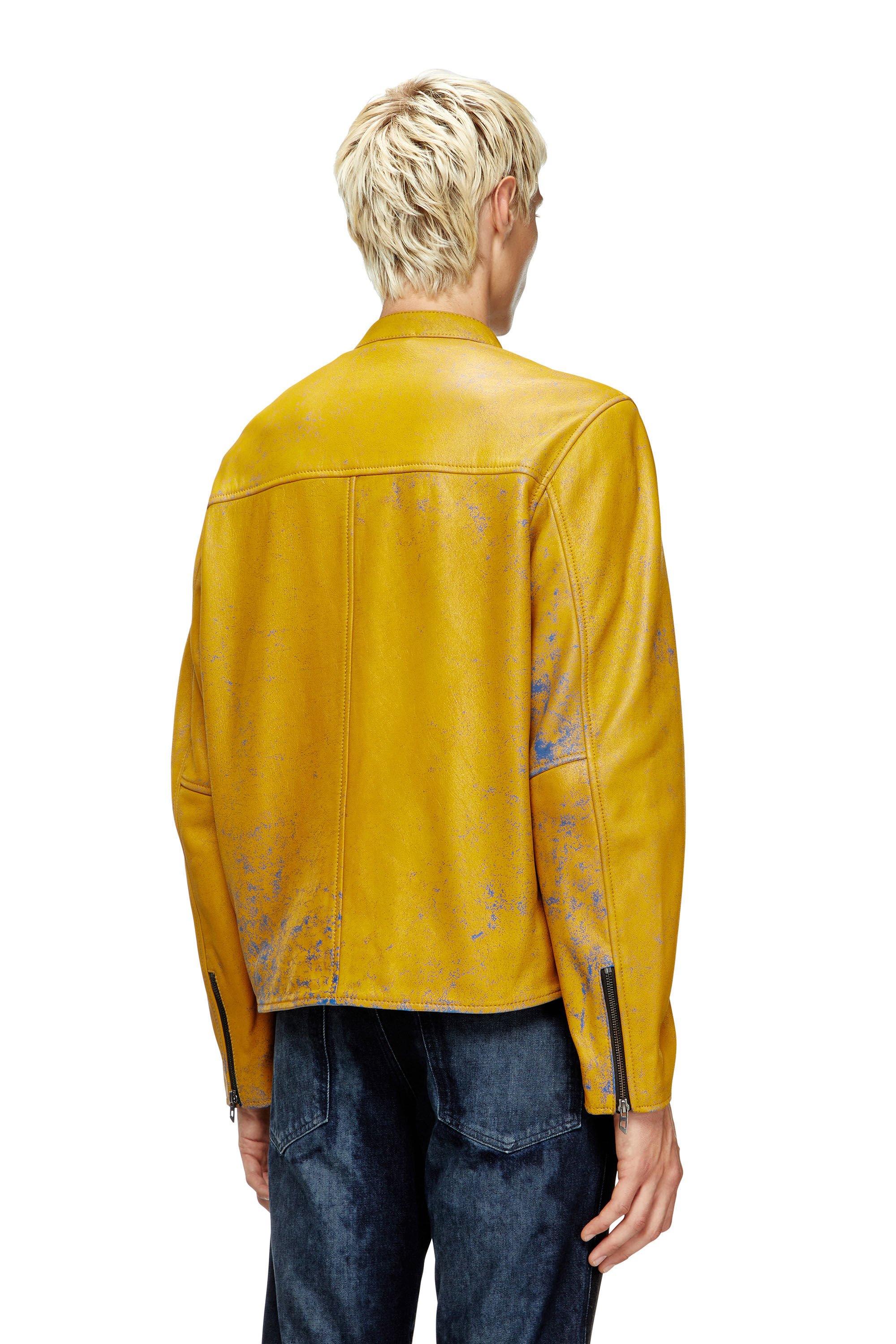 Diesel - L-EVERT-A, Male's レザージャケット in イエロー - 5