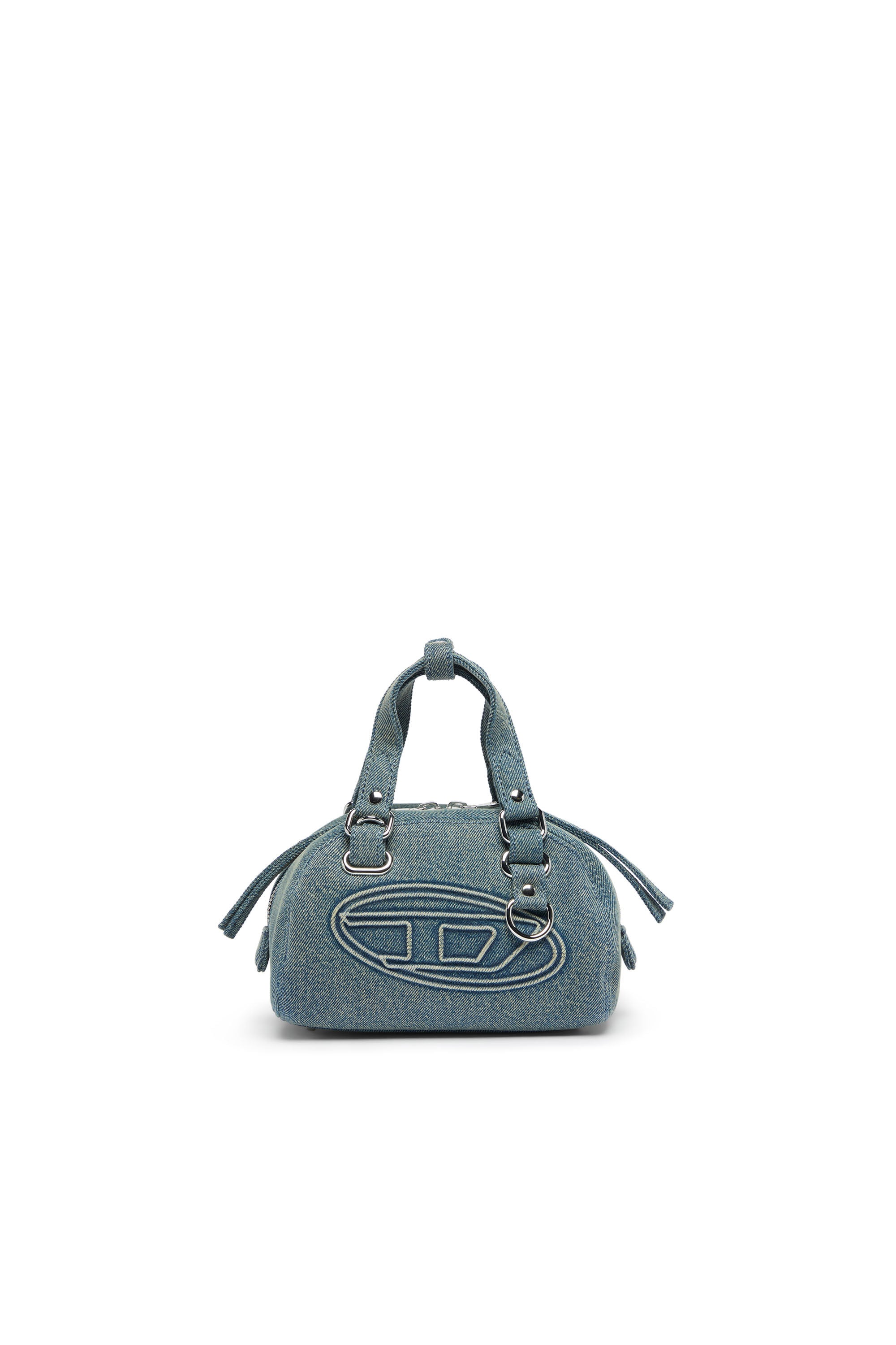 Diesel - 1DR DOME SOFT CROSSBODY, Unisex's 1DR Dome-Small bowling bag in denim with Oval D logo in ライトブルー - 1