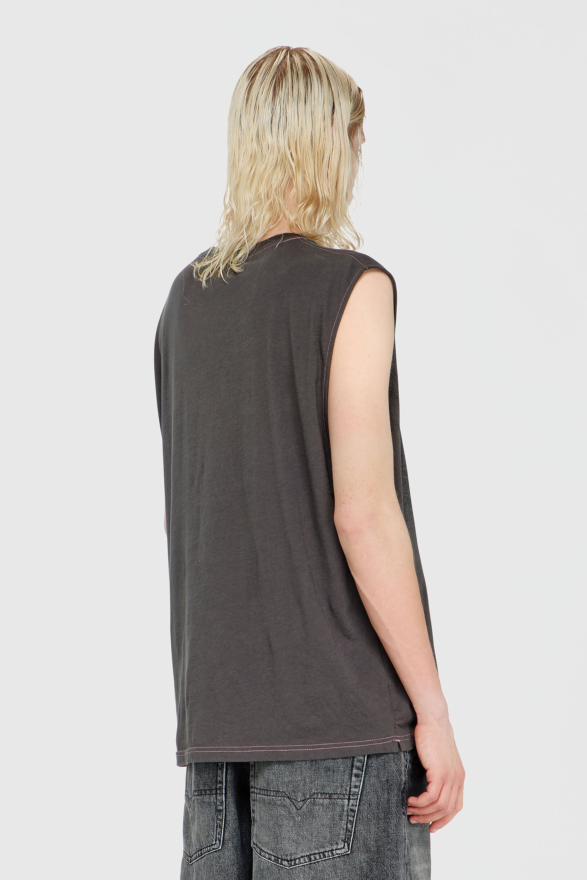 Diesel - T-BOXT-SL-NOTCH, Male's スリーブレストップ in ダークグレー - 4