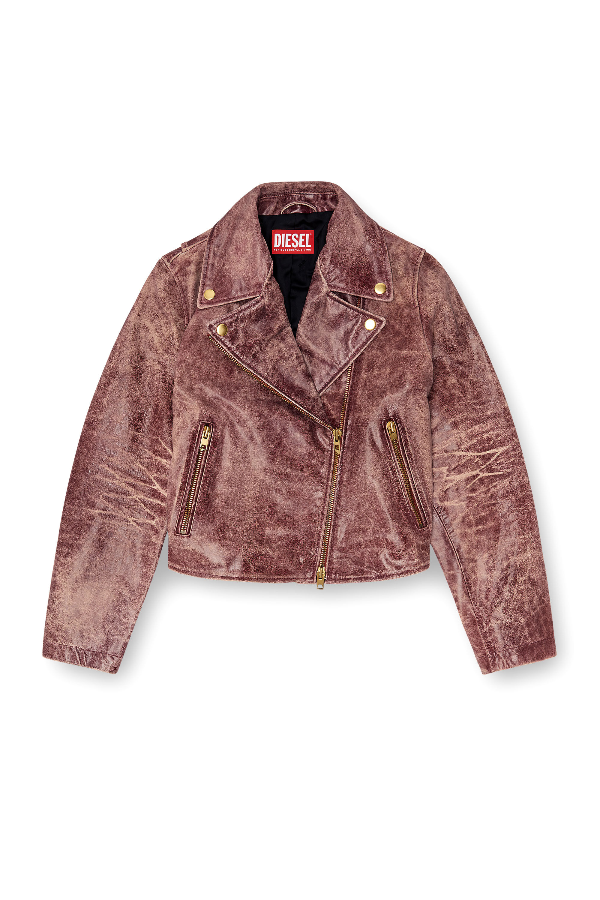 Diesel - L-UNATIC-T1, Female's レザージャケット in ブラウン - 2