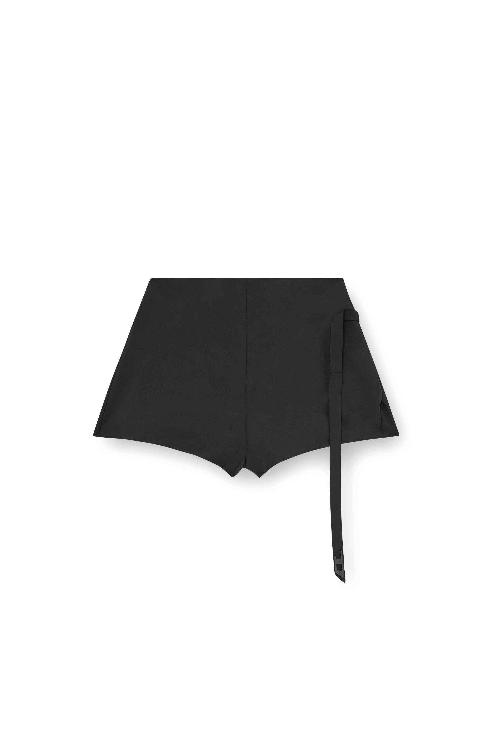 Diesel - P-SARTO, Female's Taffeta shorts with wrap effect in ブラック - 2