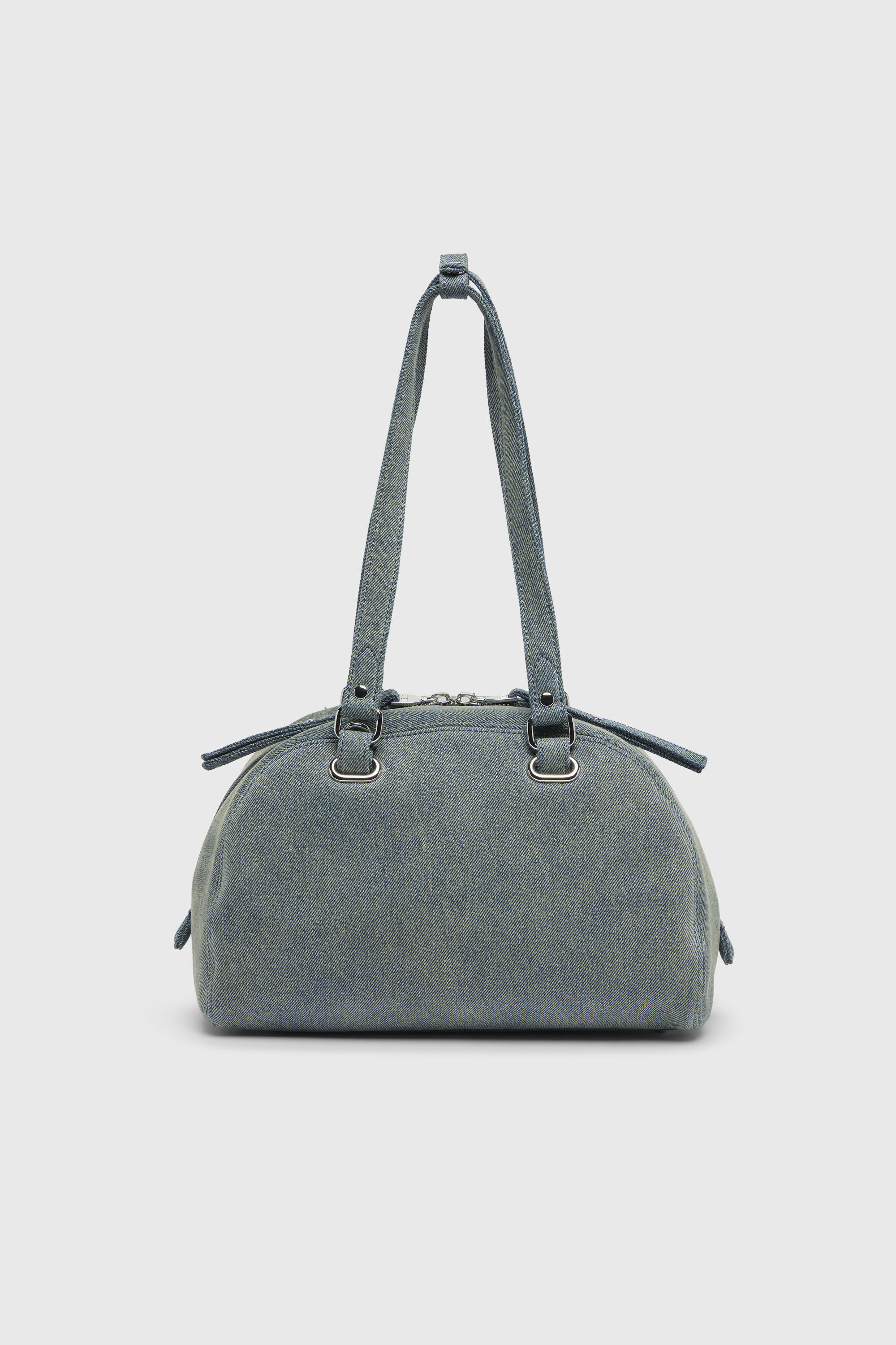 Diesel - 1DR DOME SOFT SHOULDER, Unisex's 1DR Dome-Shoulder bag in denim with Oval D logo in ライトブルー - 3
