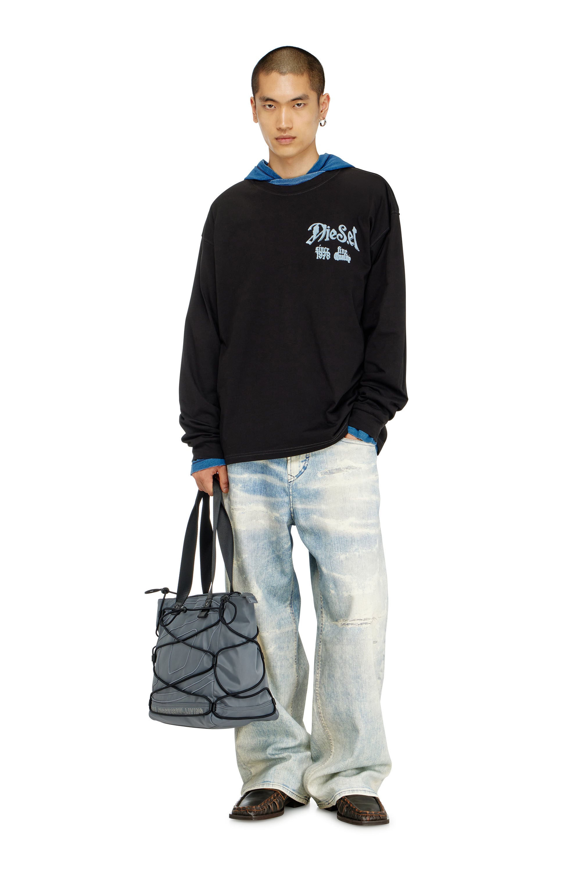 Diesel - T-BOXT-LS-AA6, Male's 長袖Tシャツ in ブラック - 1