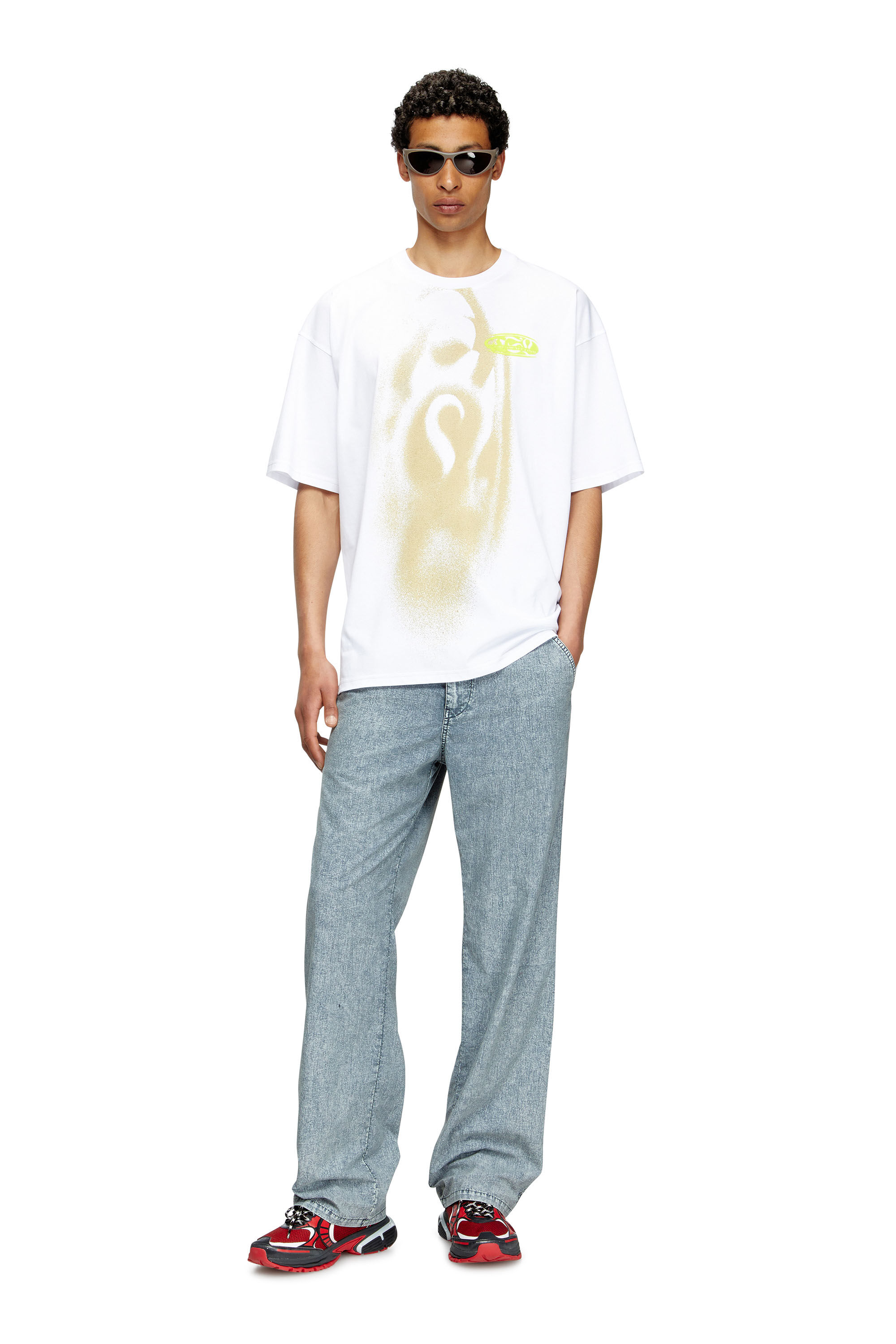 Diesel - T-BOXT-T7, Male's T-shirt with spray-effect print in ホワイト - 1