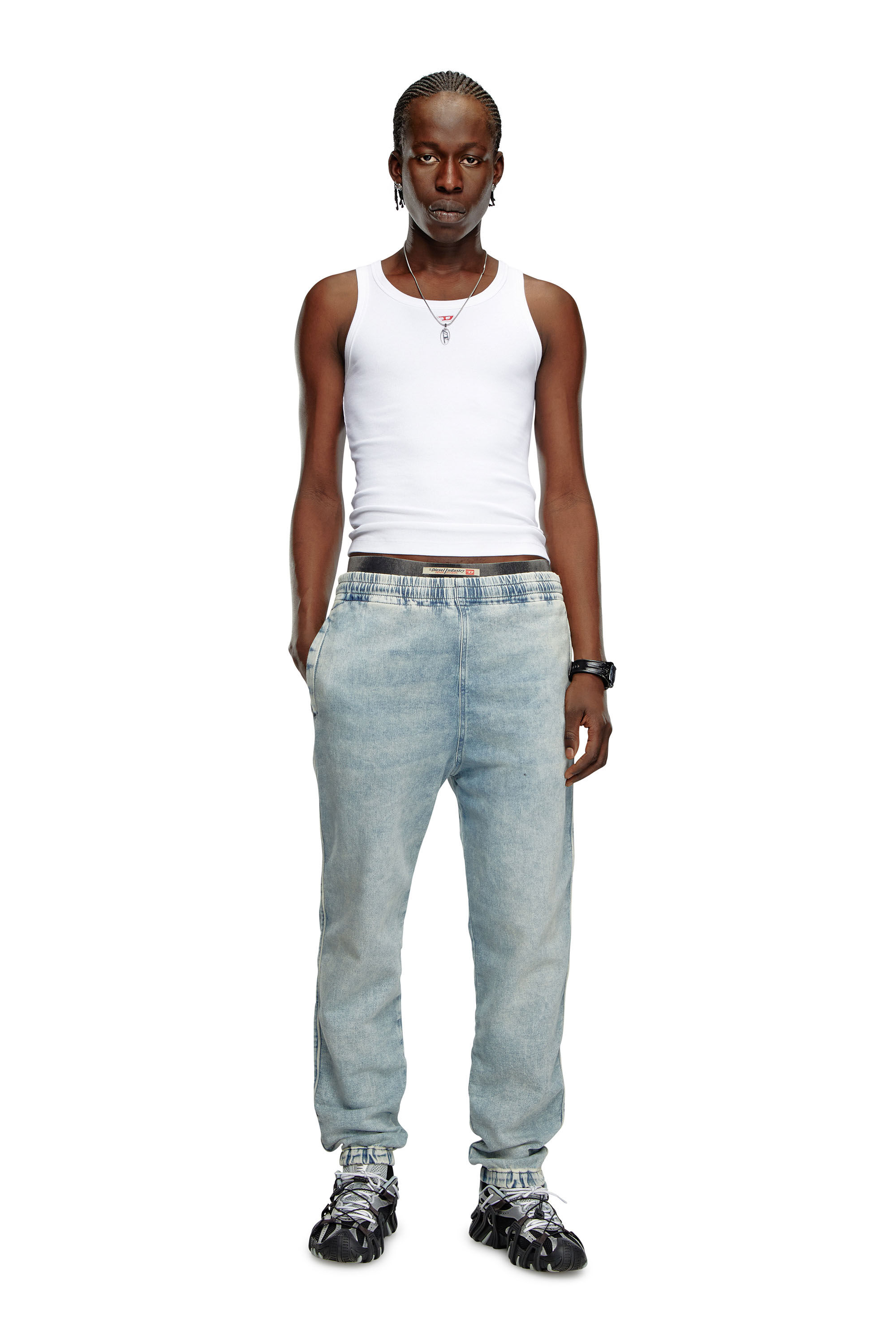 Diesel - Male's Slim D-Labb Track denim 068LU, ライトブルー - 1