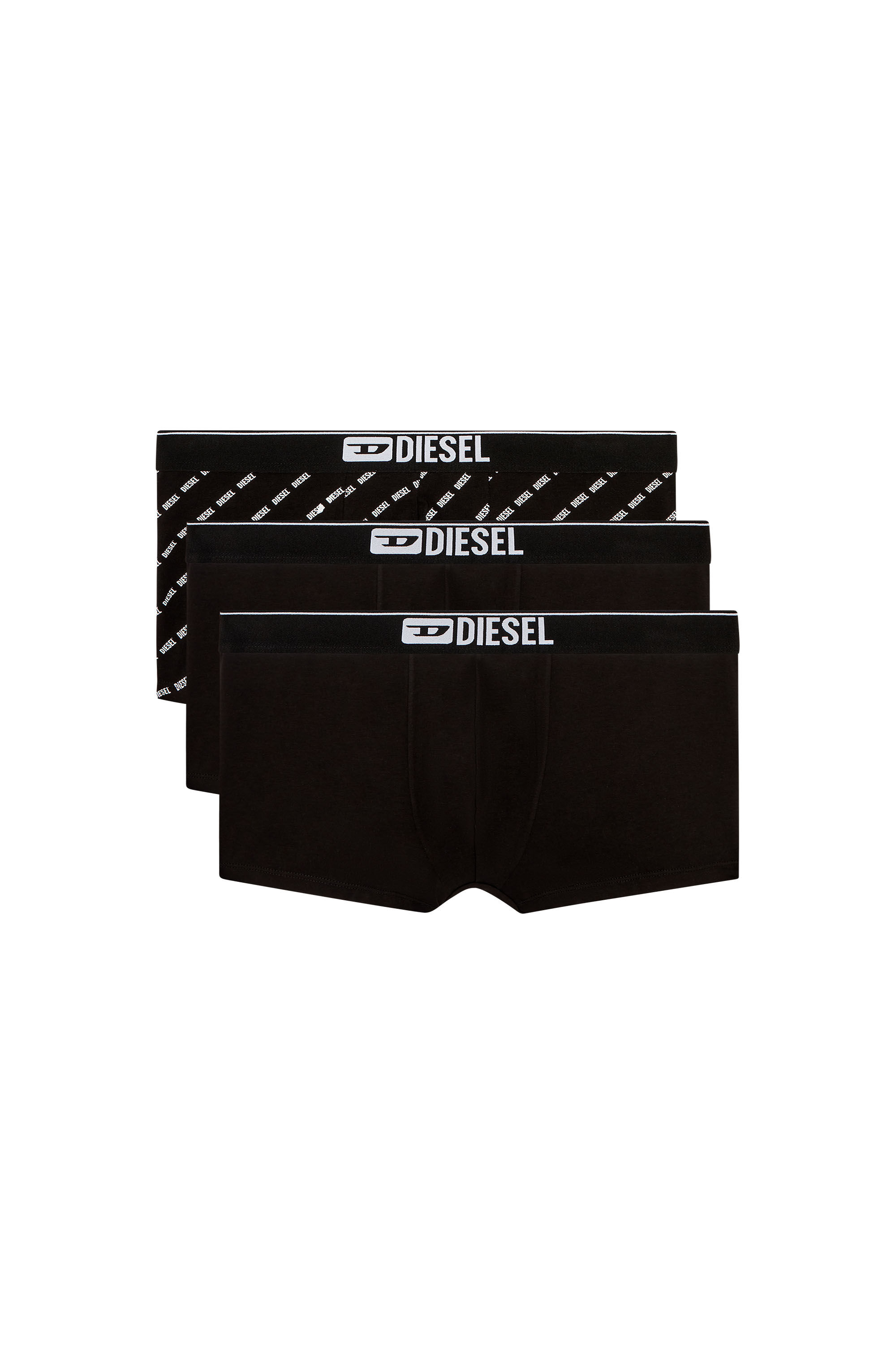 Diesel - DAMIEN-THREEPACK, Male's Three-pack boxer briefs with diagonal logo in ブラック - 2