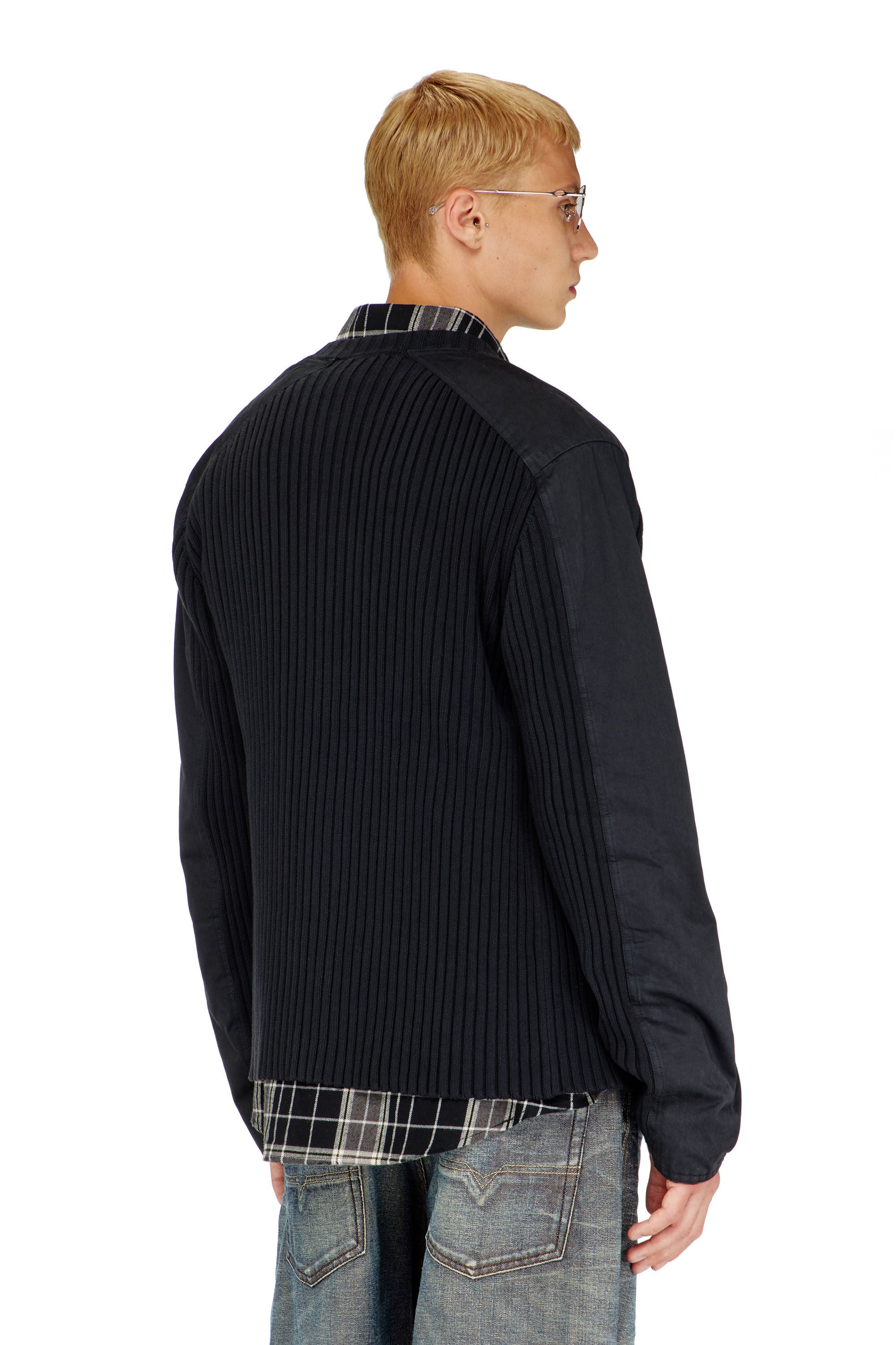 Diesel - K-MATTY, Male's ジップカーディガン in ブラック - 5
