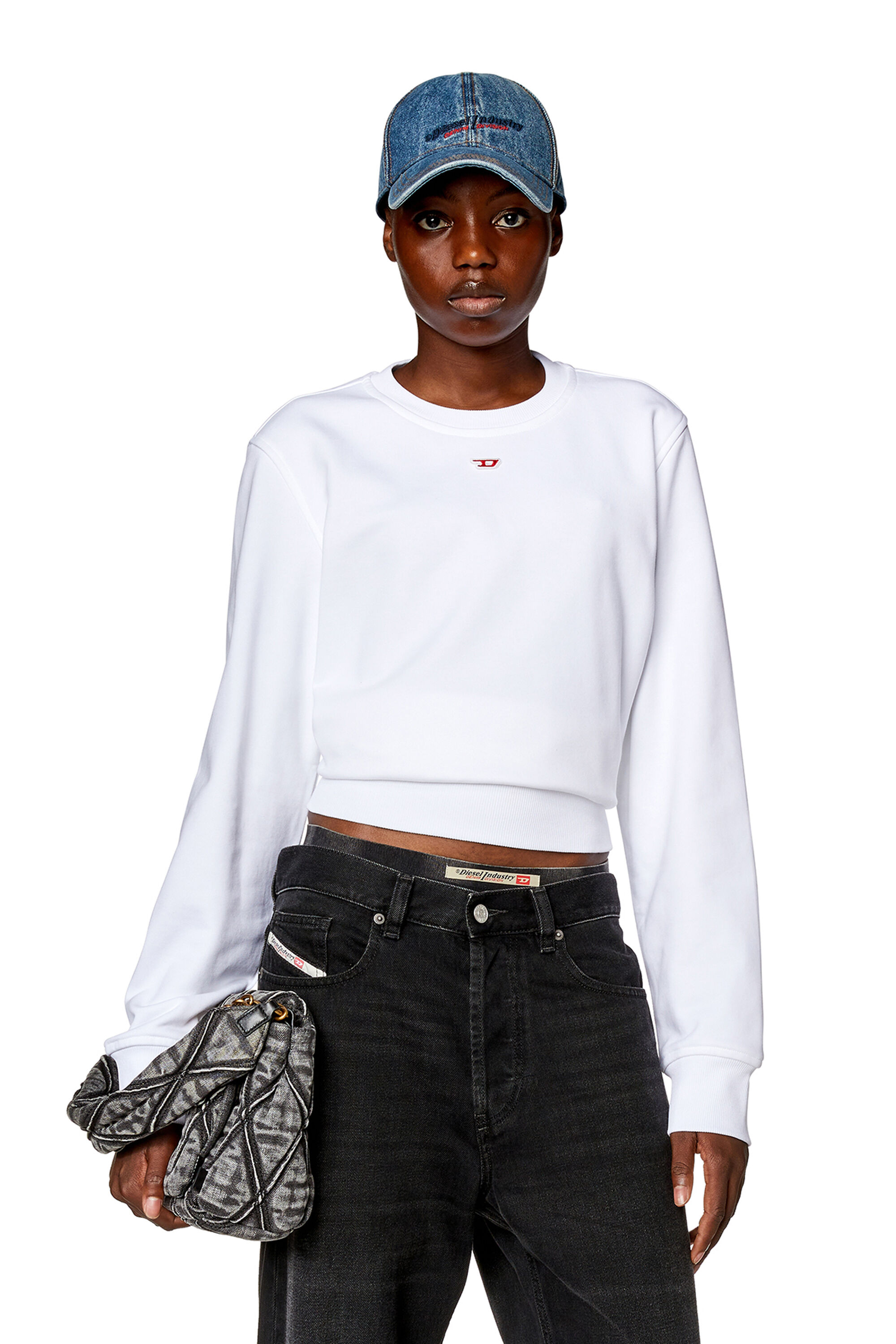 Diesel - S-GINN-D, Female's Sweatshirt with D logo in ホワイト - 3