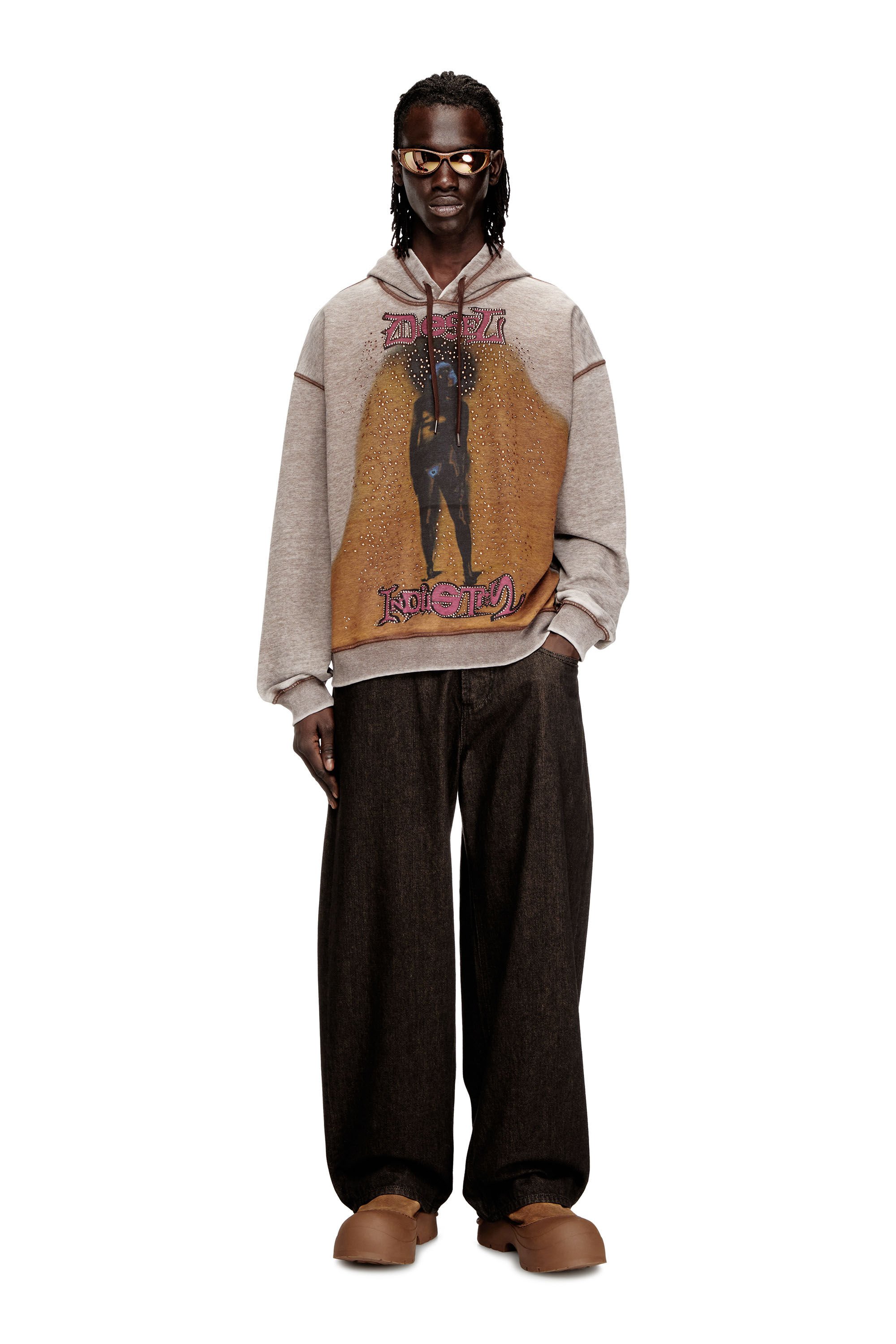 S-BOXT-CHAN-HOOD プルオーバーパーカー｜グレー｜メンズ｜DIESEL