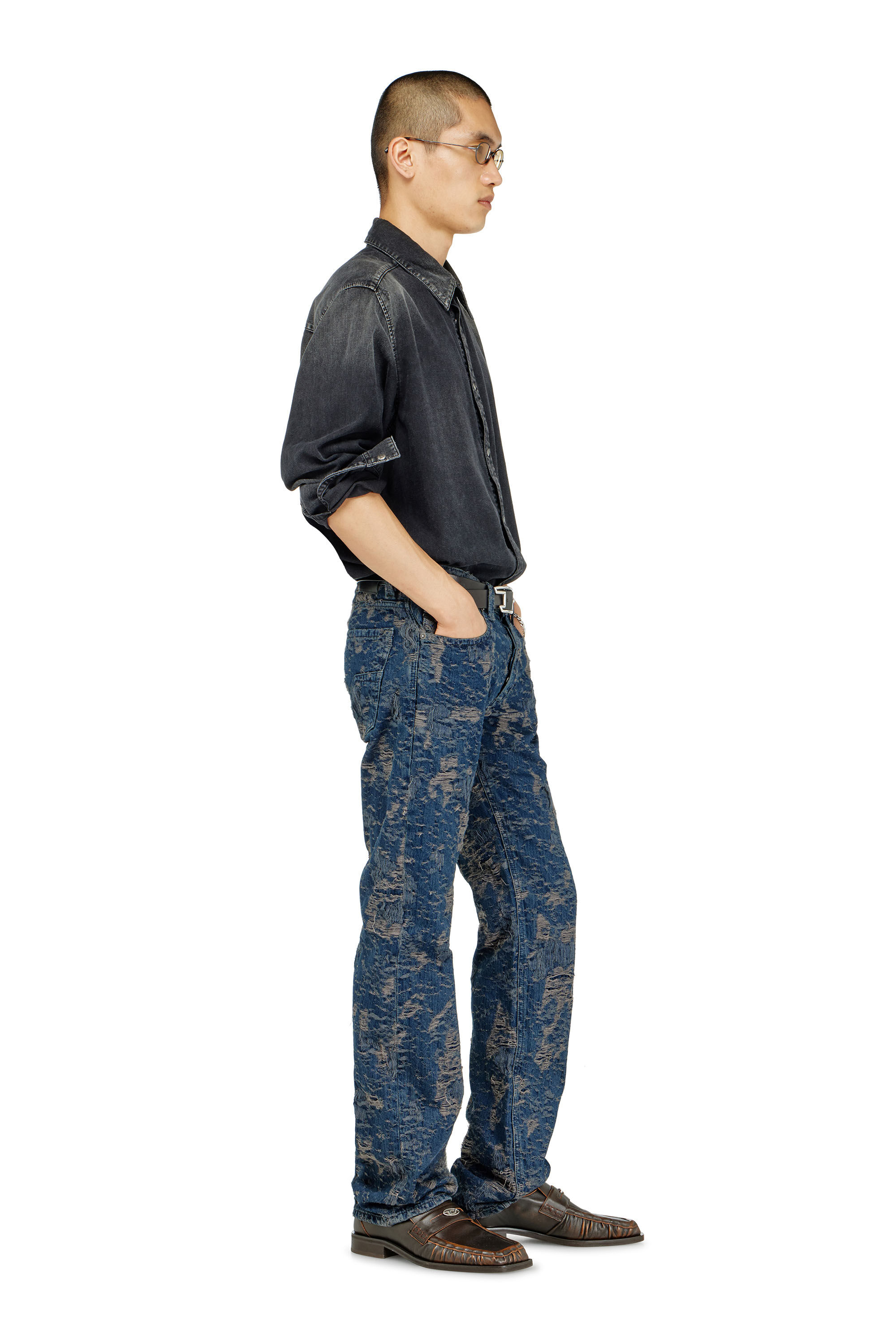 Diesel - Male's Regular Jeans 1985 Larkee 007FC, ダークブルー - 1