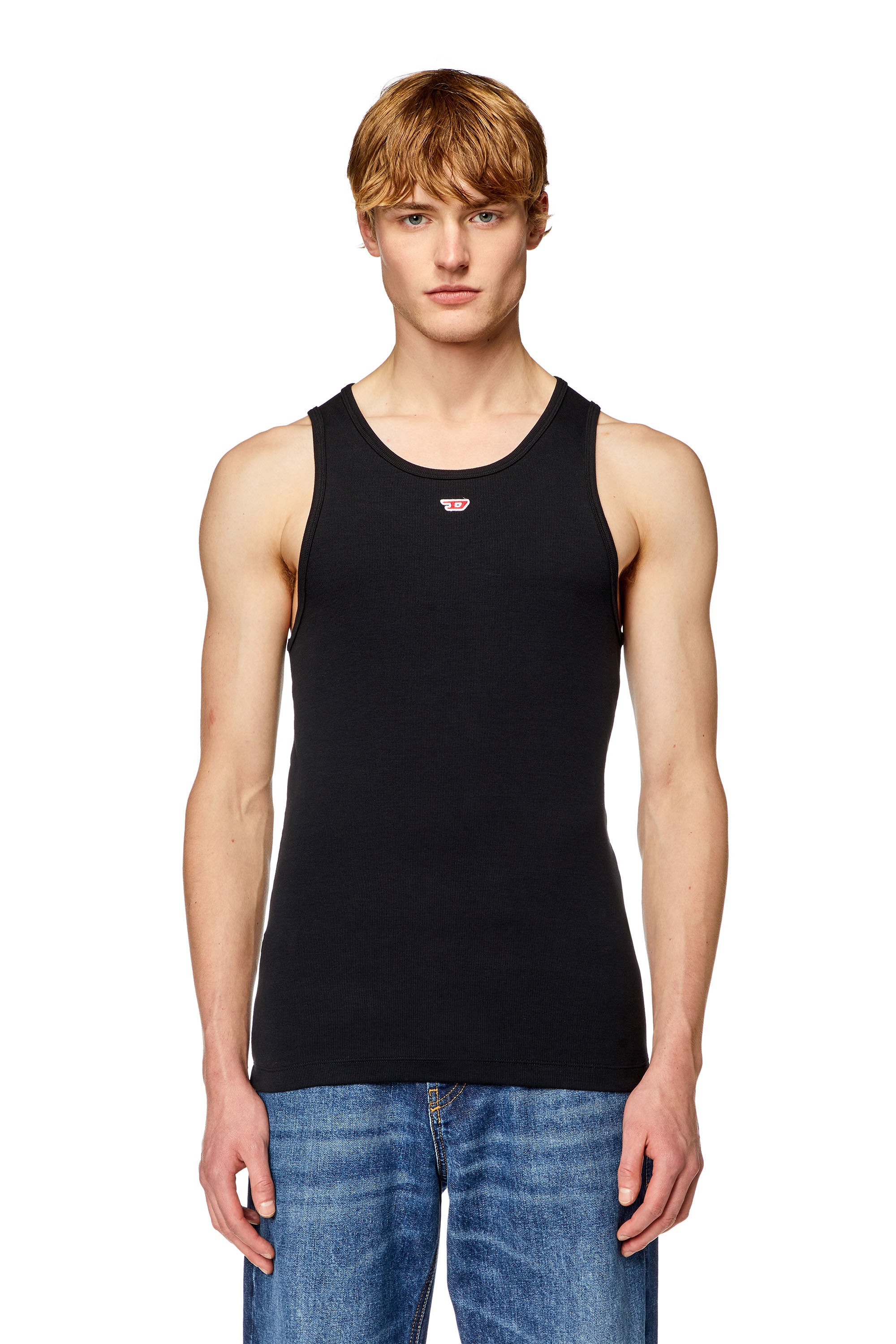 Diesel - T-LIFTY-D, Male's Tank top with mini D logo patch in ブラック - 5