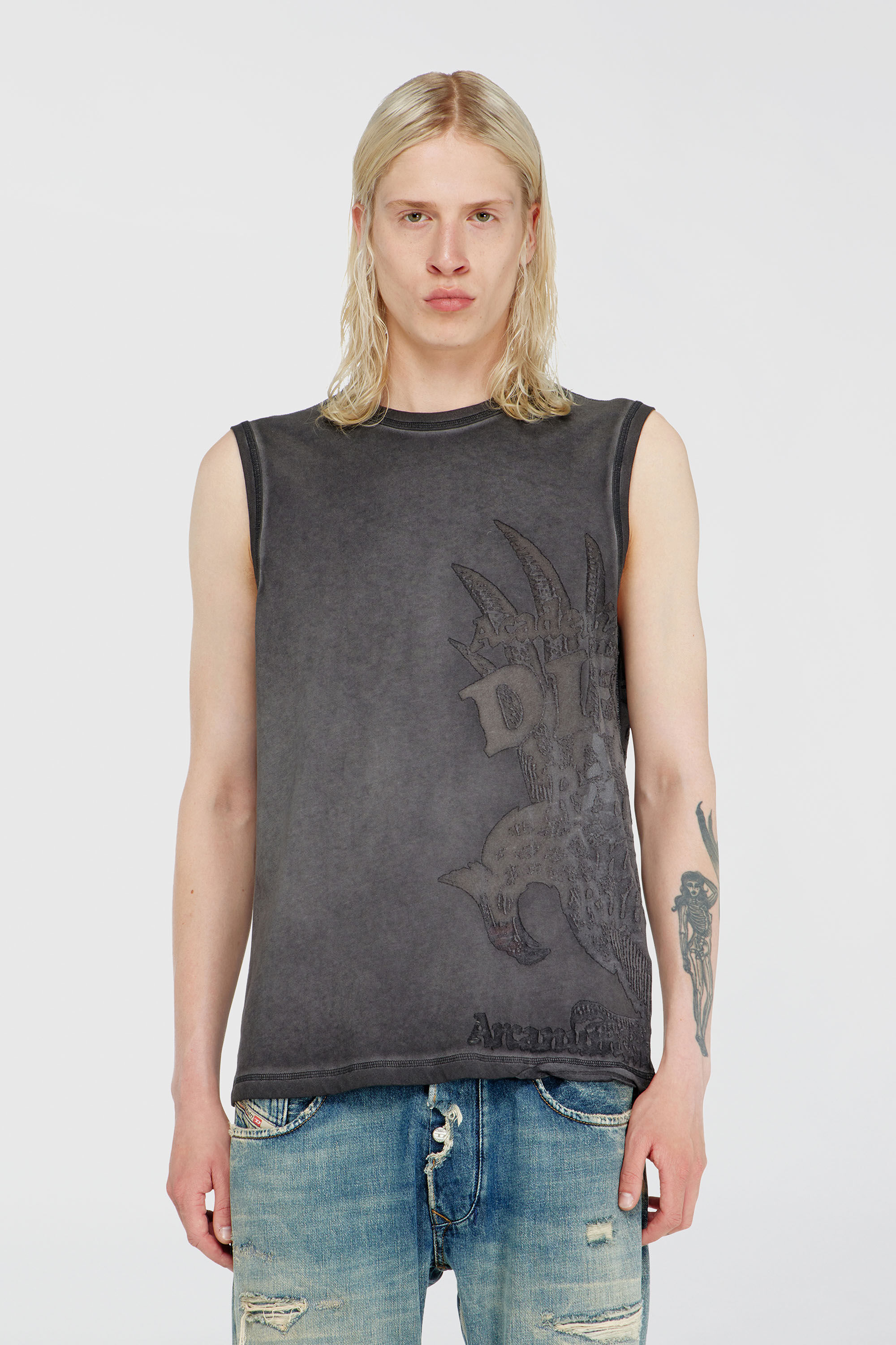 Diesel - T-RAWBISCO, Male's スリーブレストップ in ダークグレー - 5