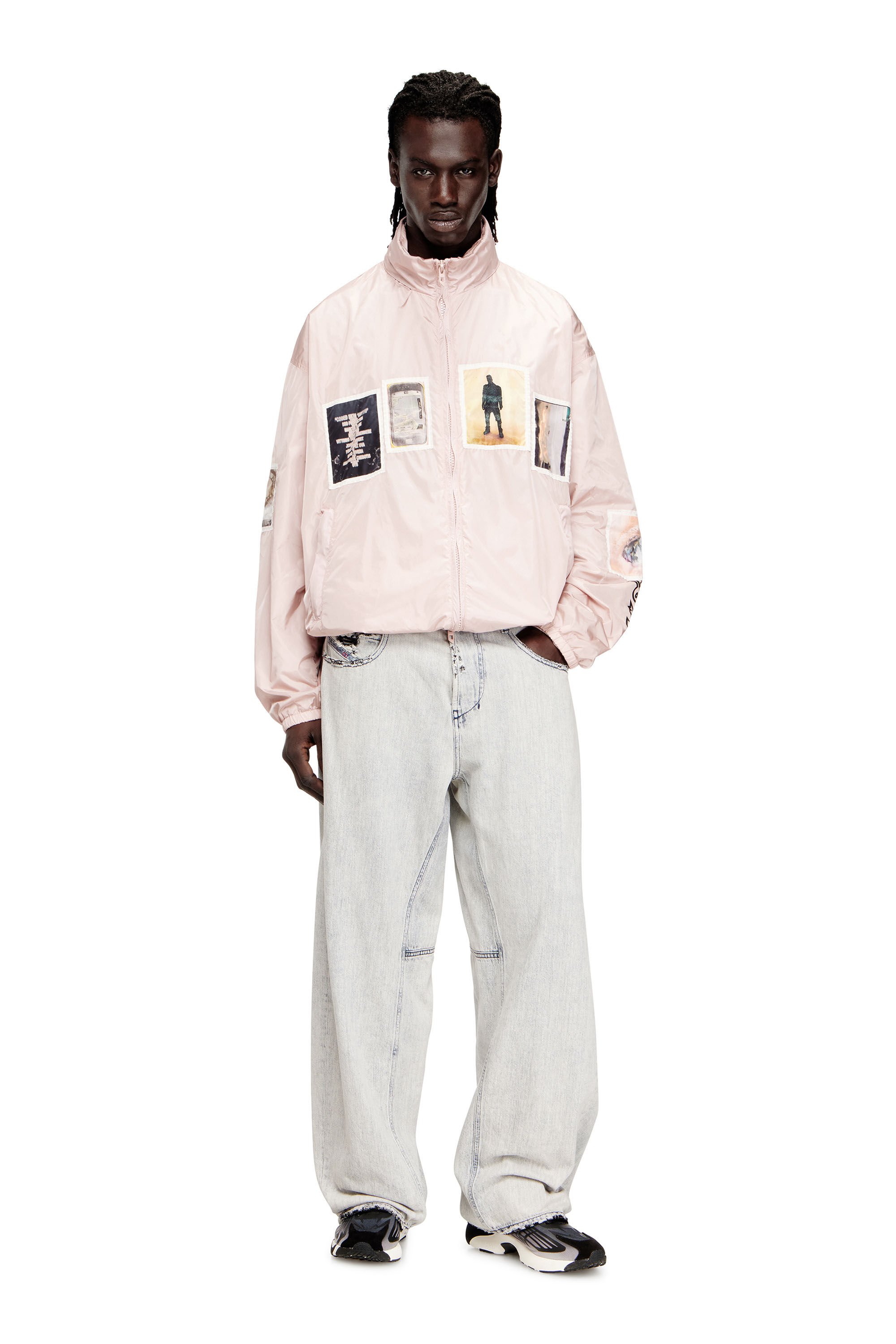Diesel - J-CLAUS-A-GSBR, Male's ジャケット in ピンク / ホワイト - 1