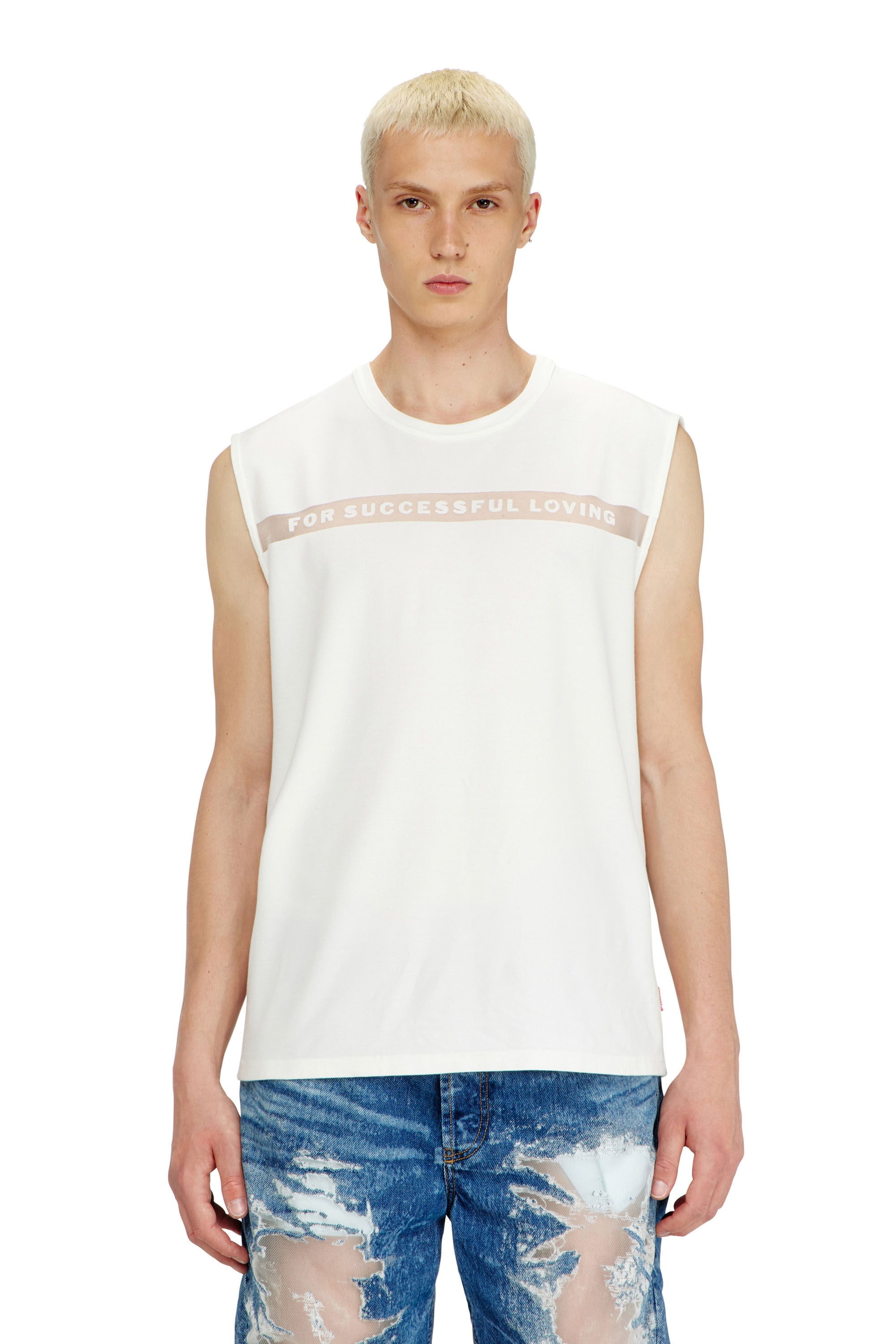 Diesel - PR-T-NORM-BISC-MATI-R, Unisex's Tank top with For Successful Loving logo in ホワイト - 3