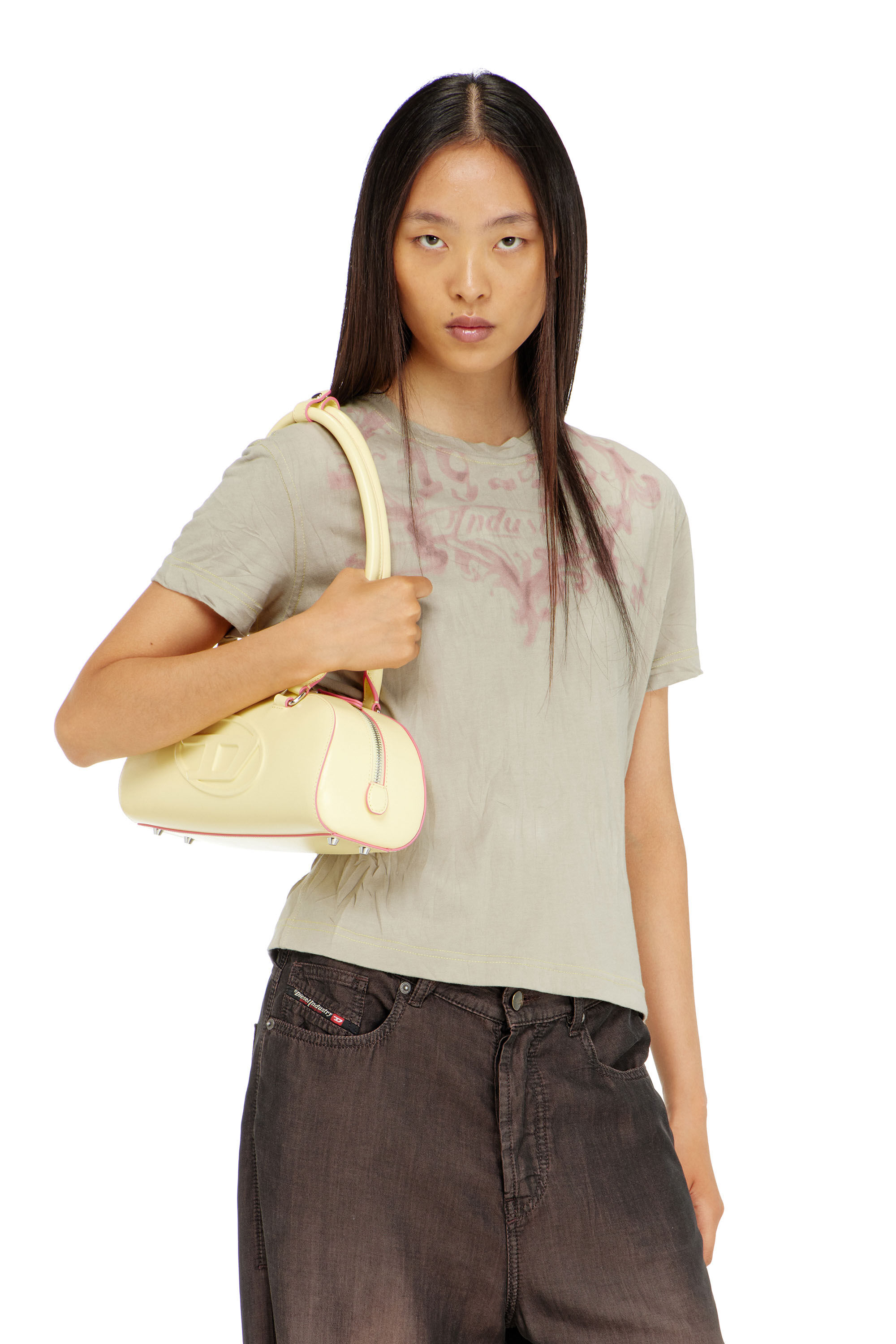Diesel - T-ILA-AA5, Female's Tシャツ in ベージュ/ピンク - 3