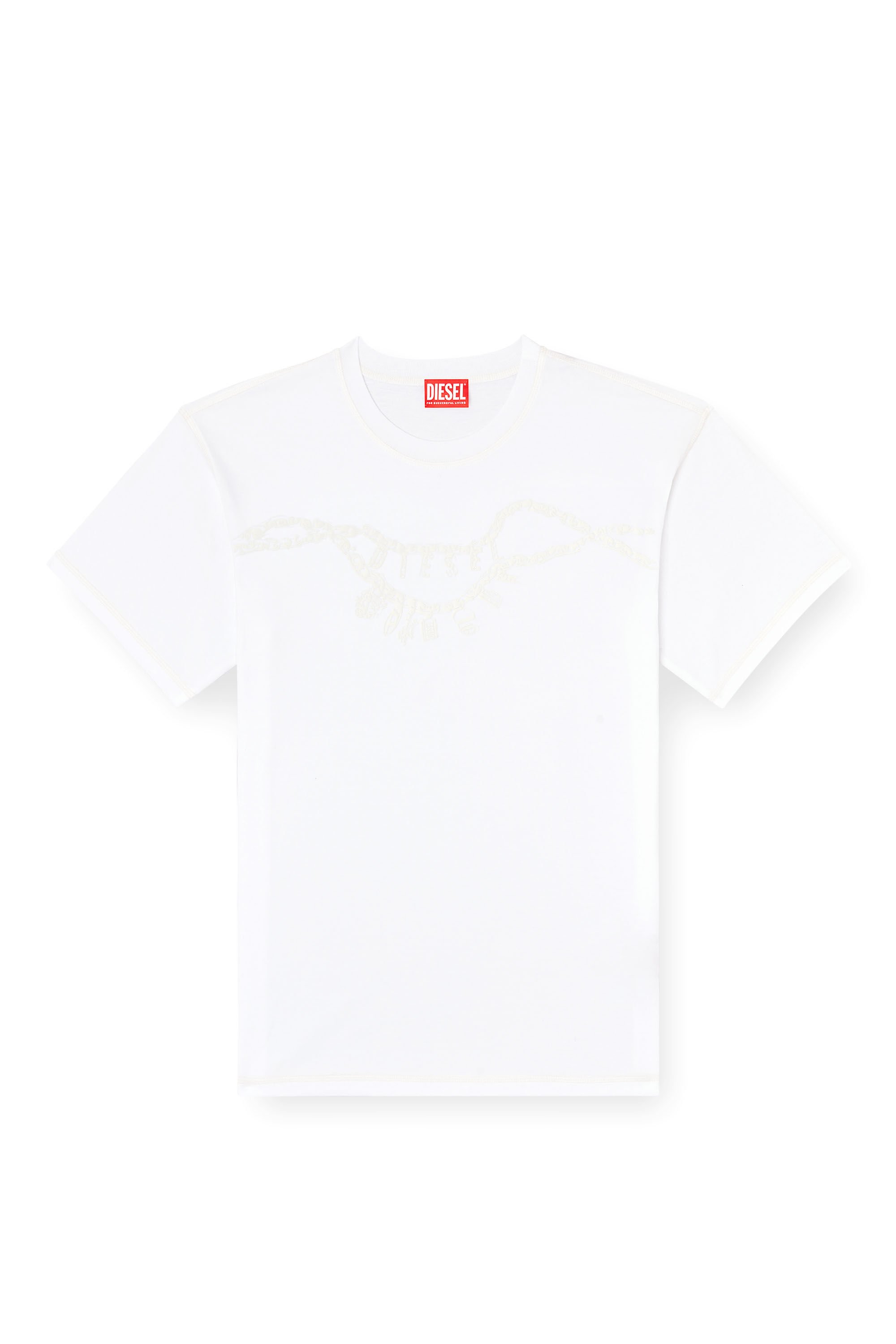 Diesel - T-NORM-HOSHI, Unisex's T-shirt with charm necklace print in ホワイト - 2