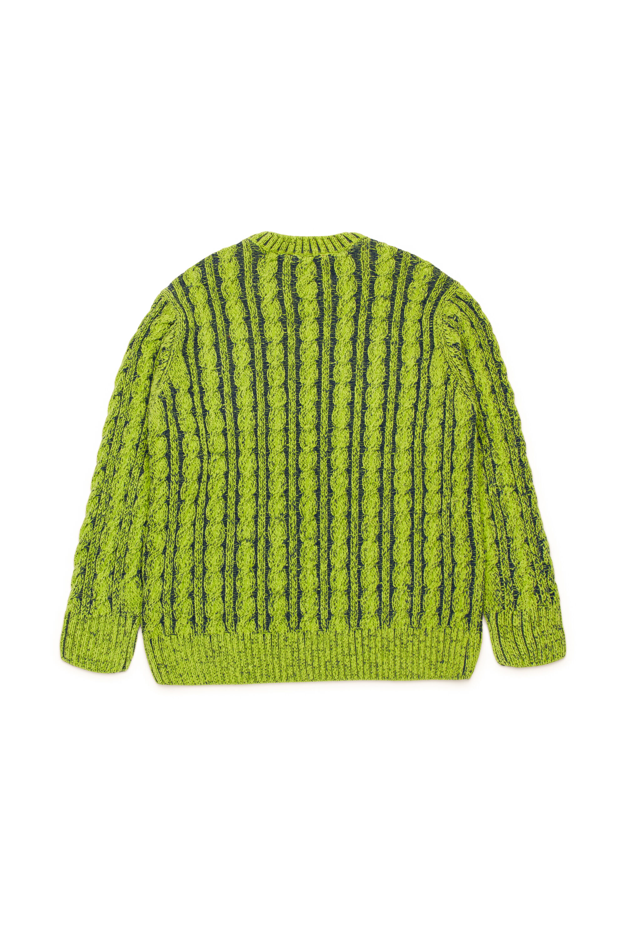 KMOXIA OVER Cable-knit jumper in two-tone yarn｜グリーン｜ガールズ｜DIESEL