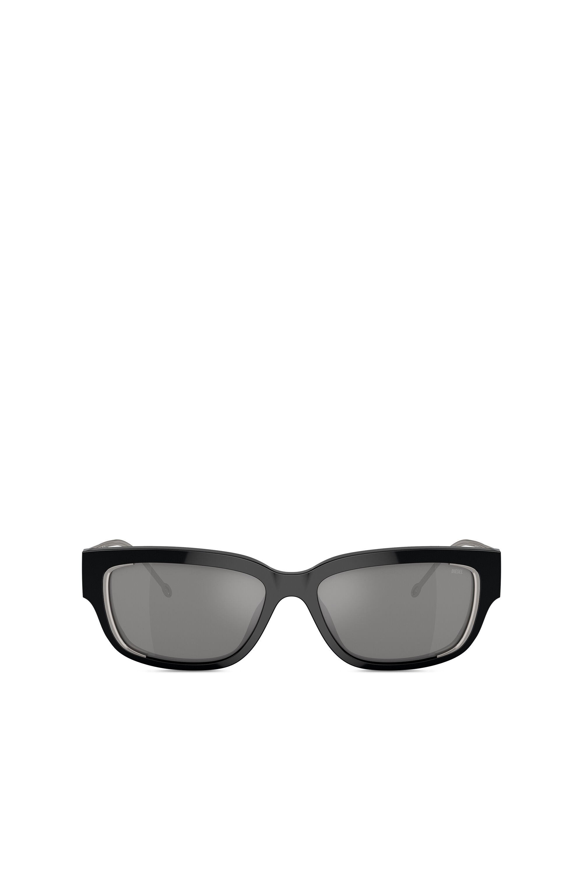 Diesel - 0DL2002 SIZE 56, Unisex's サングラス in ブラック/フラッシュミラー - 1