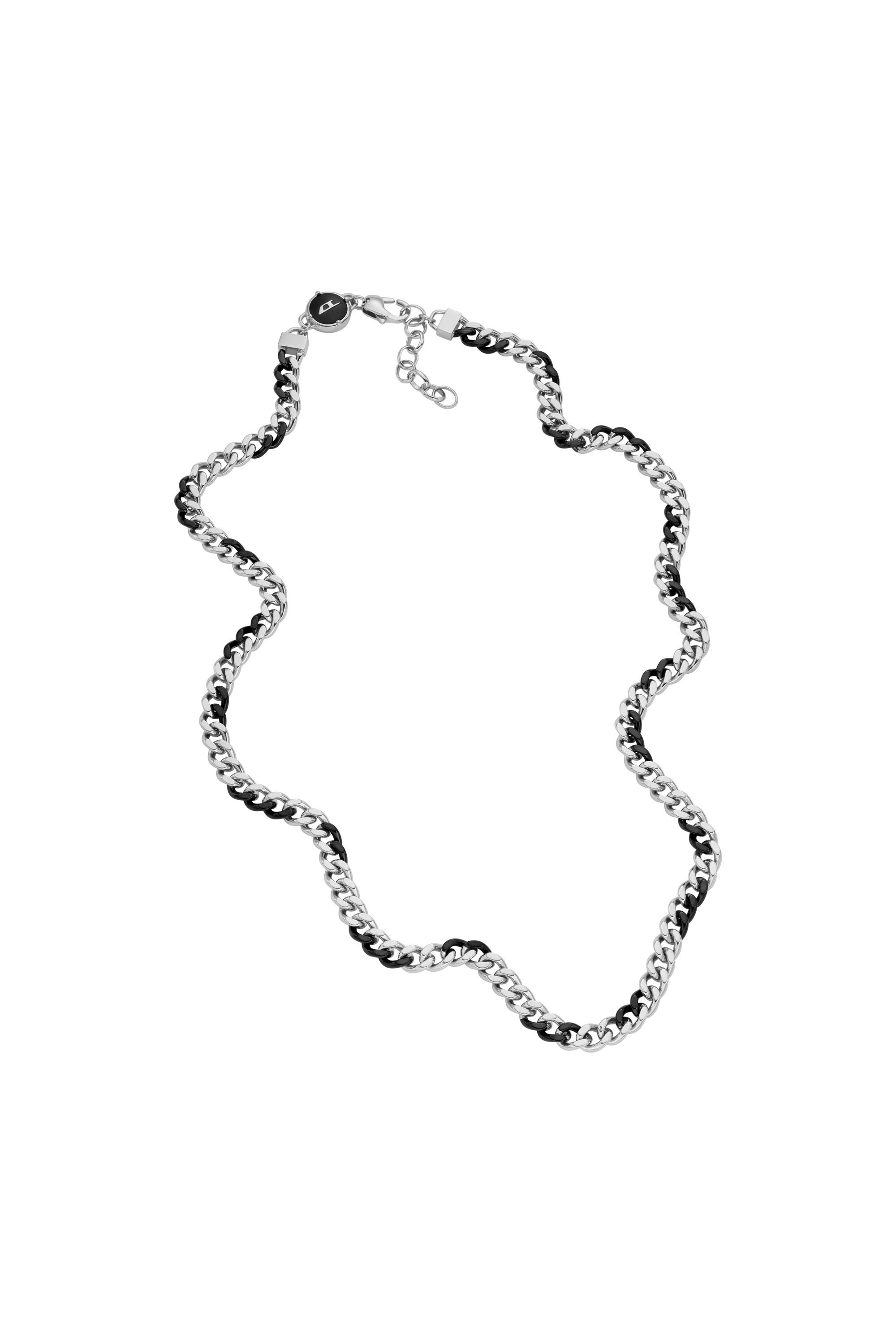 Diesel - DX1499, Male's Two-Tone stainless steel chain necklace in シルバー/ブラック - 2