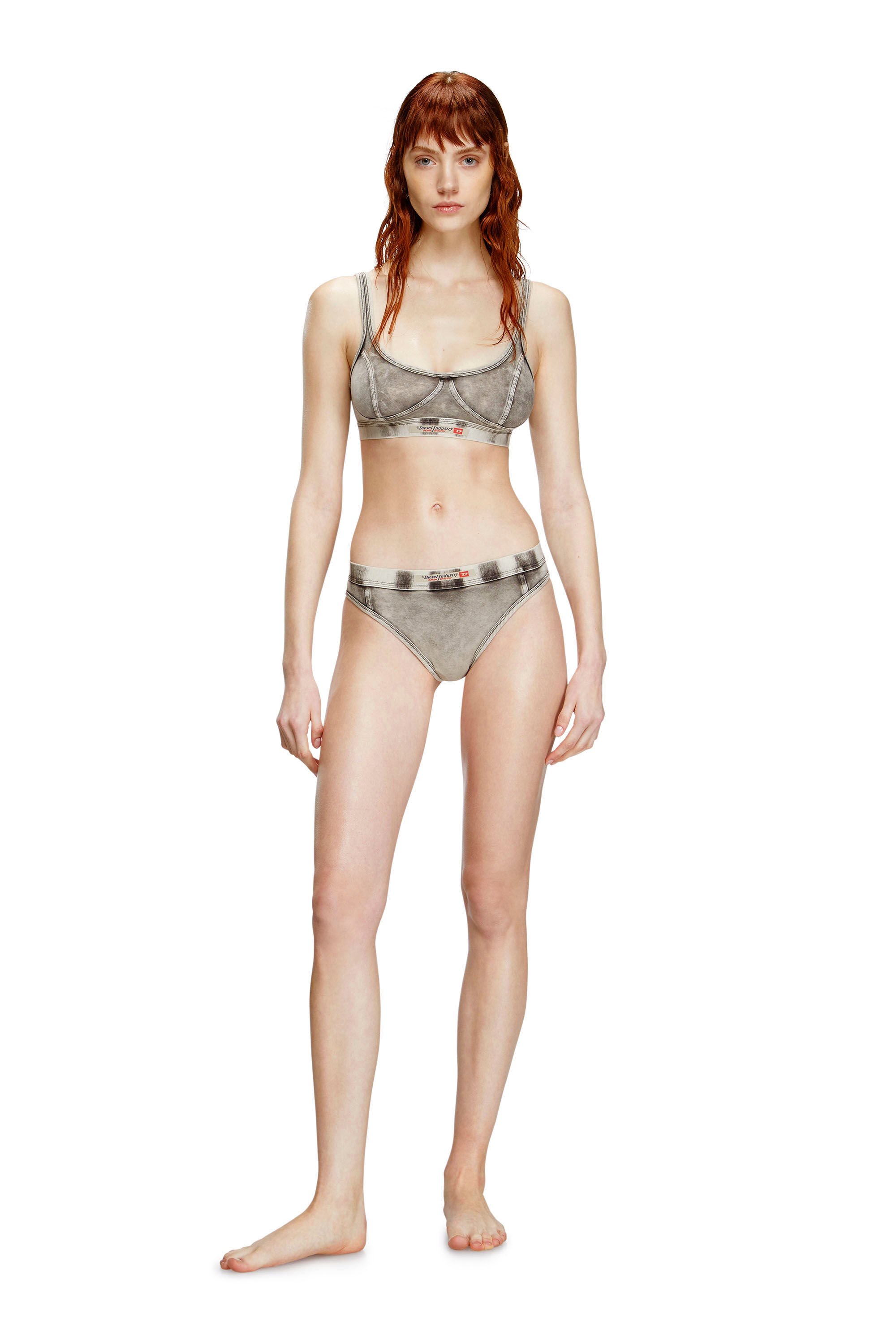 ゆめ KASSIE-DNM Bralette in denim-effect jersey｜グレー