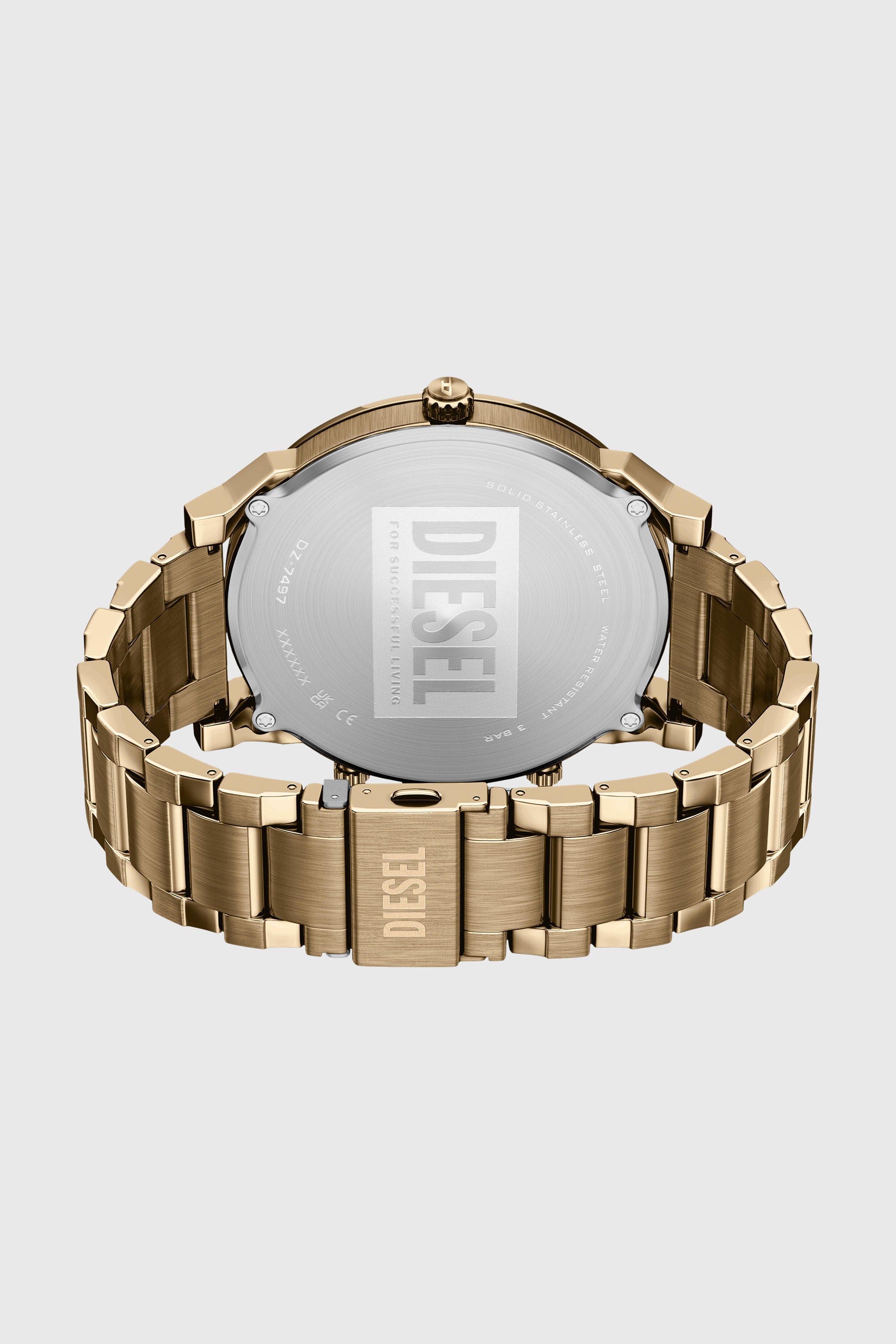 Diesel - DZ7497 WATCH, Male's Mr. Daddy Slim date antique gold-tone stainless steel watch in ゴールド - 4