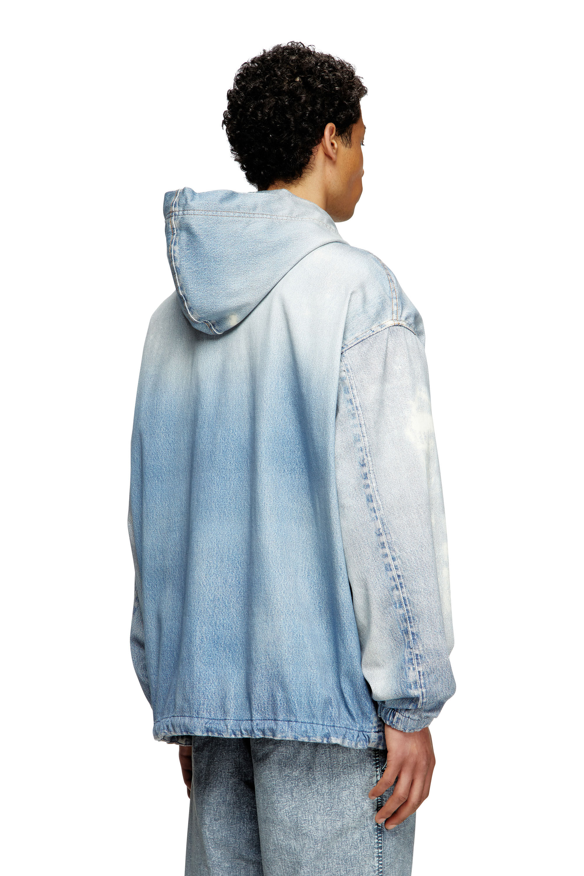 Diesel - D-WYNNY JOGG, Male's Hooded jacket in printed bleach-effect JoggJeans in ライトブルー - 5