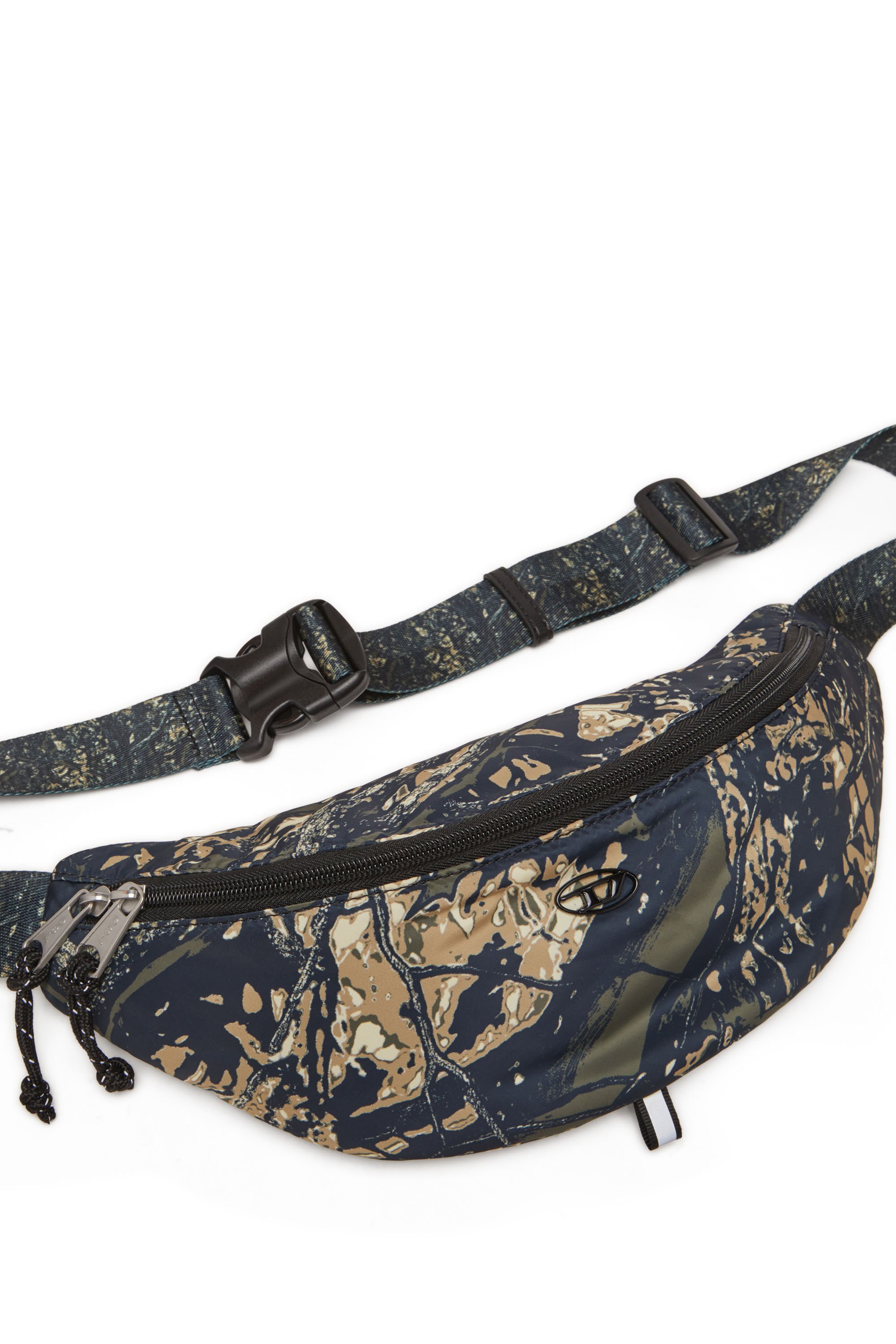 Diesel - D-PACK BELTBAG X, Male's D-Pack-Belt bag in camo-print fabric in ミリタリーグリーン - 6