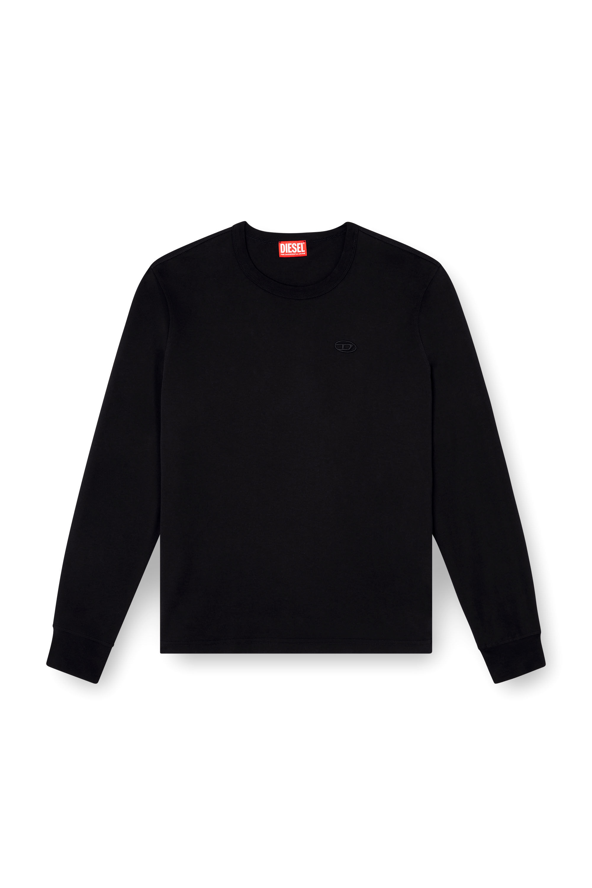 Diesel - T-ADJUST-LS-SLITS-R17, Male's Long-sleeve T-shirt with logo embroidery in ブラック - 2