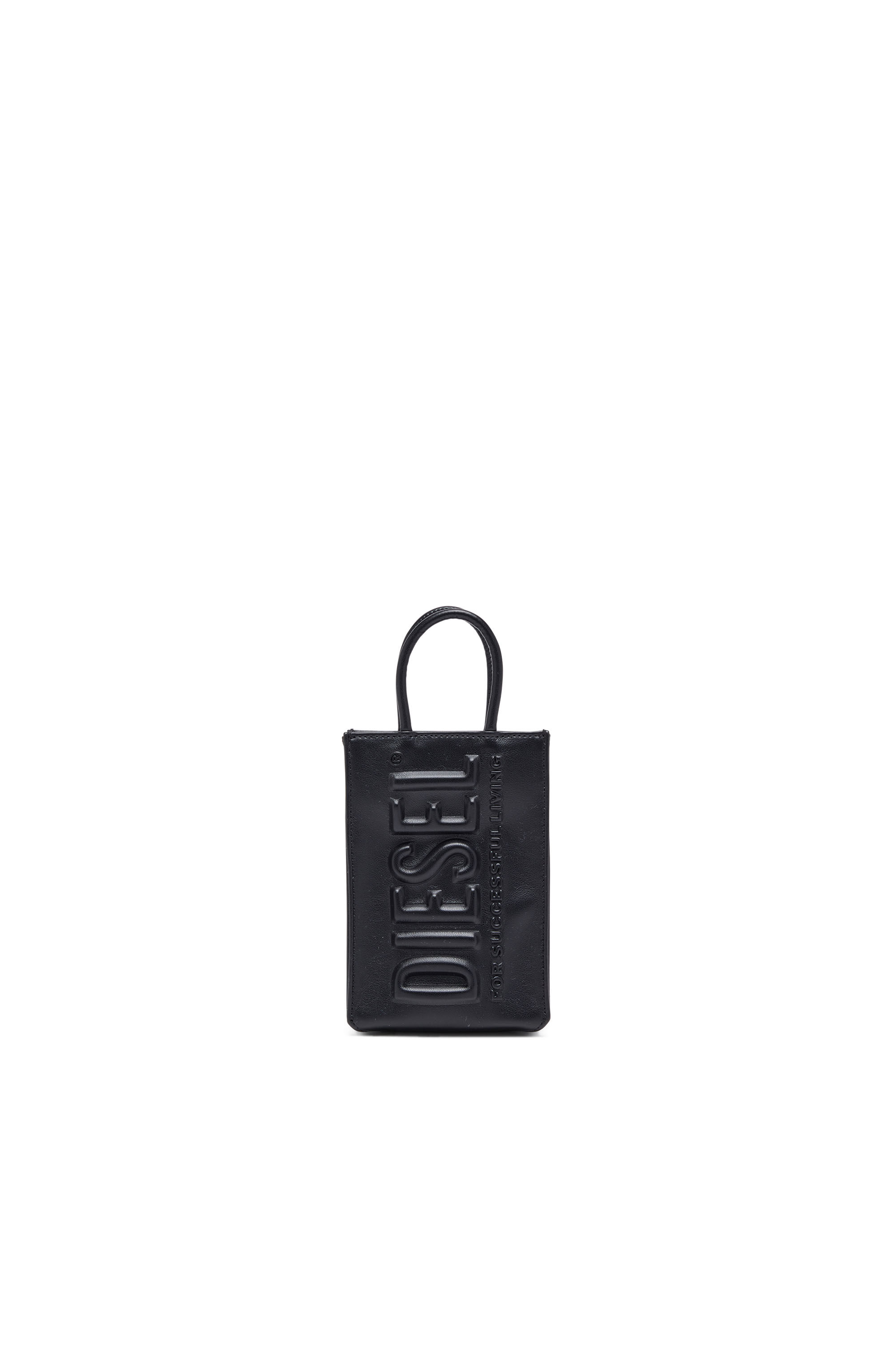 Diesel - DSL 3D SHOPPER MINI X, Male's Dsl 3D Mini -Small PU tote bag with embossed logo in ブラック - 2