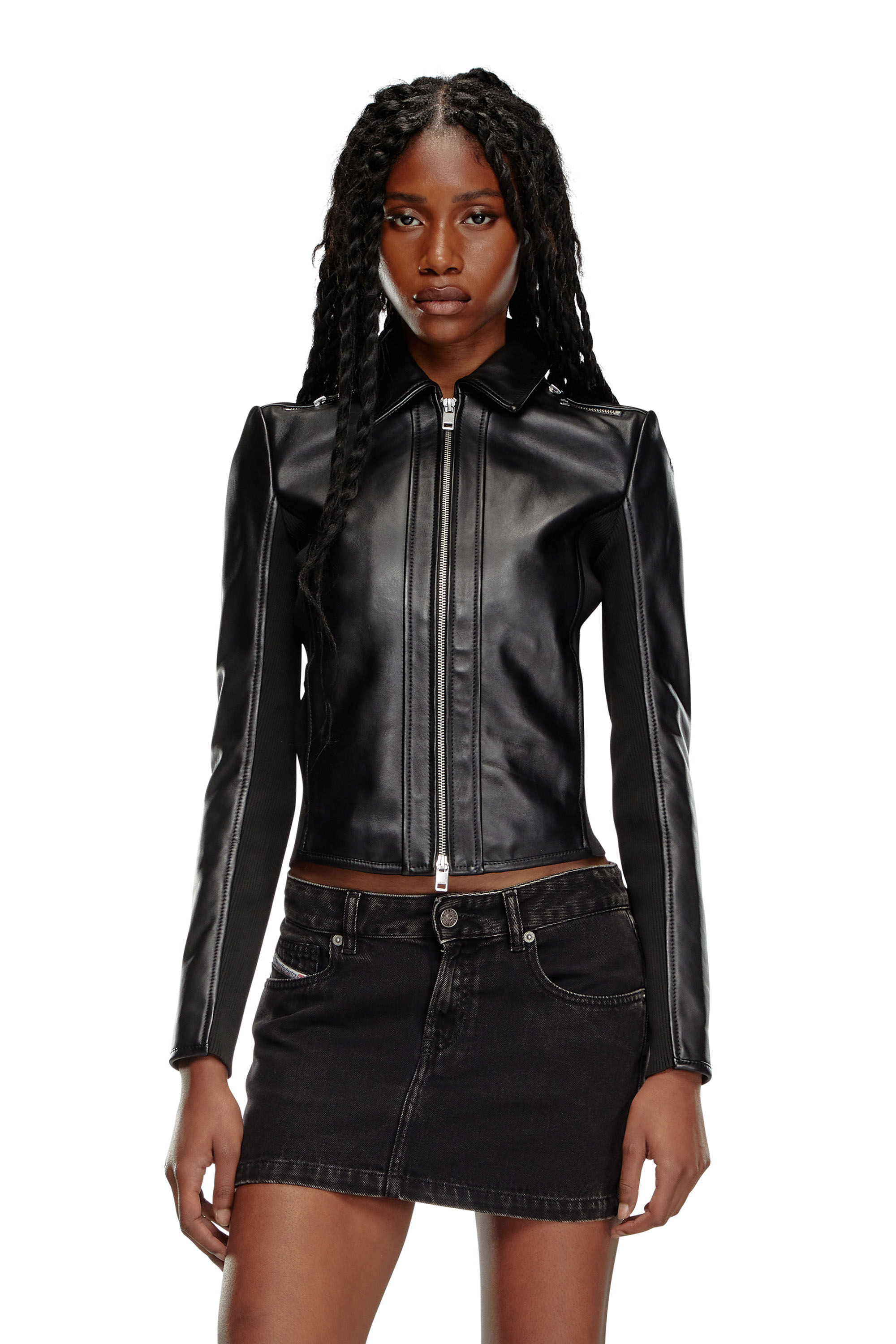 Diesel - L-SASK, Female's レザージャケット in ブラック - 3