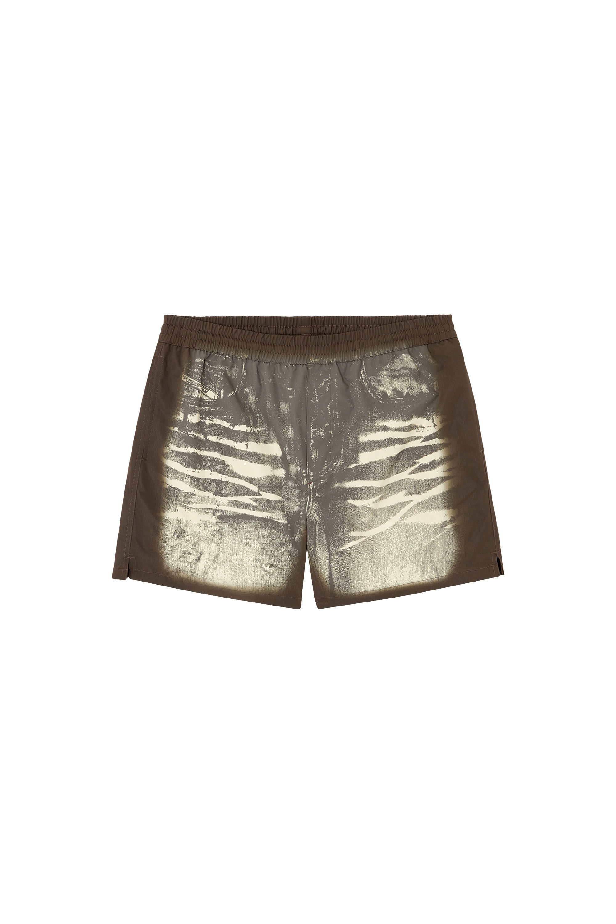 Diesel - RIO-41-DNM, Male's Mid-length swim shorts with denim print in ブラウン - 1