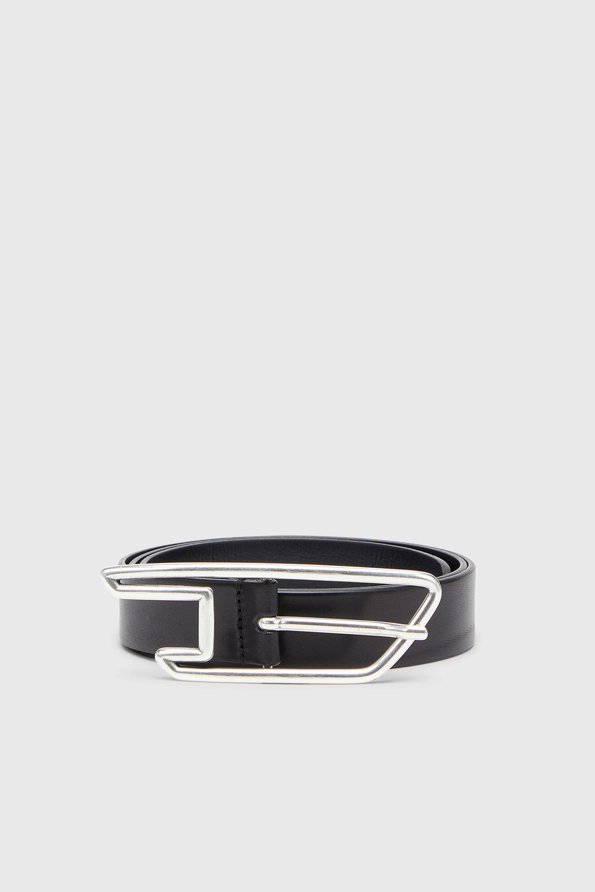 Diesel - B-D LINE 30, Unisex's 3cm leather belt with D-logo buckle in ブラック - 1