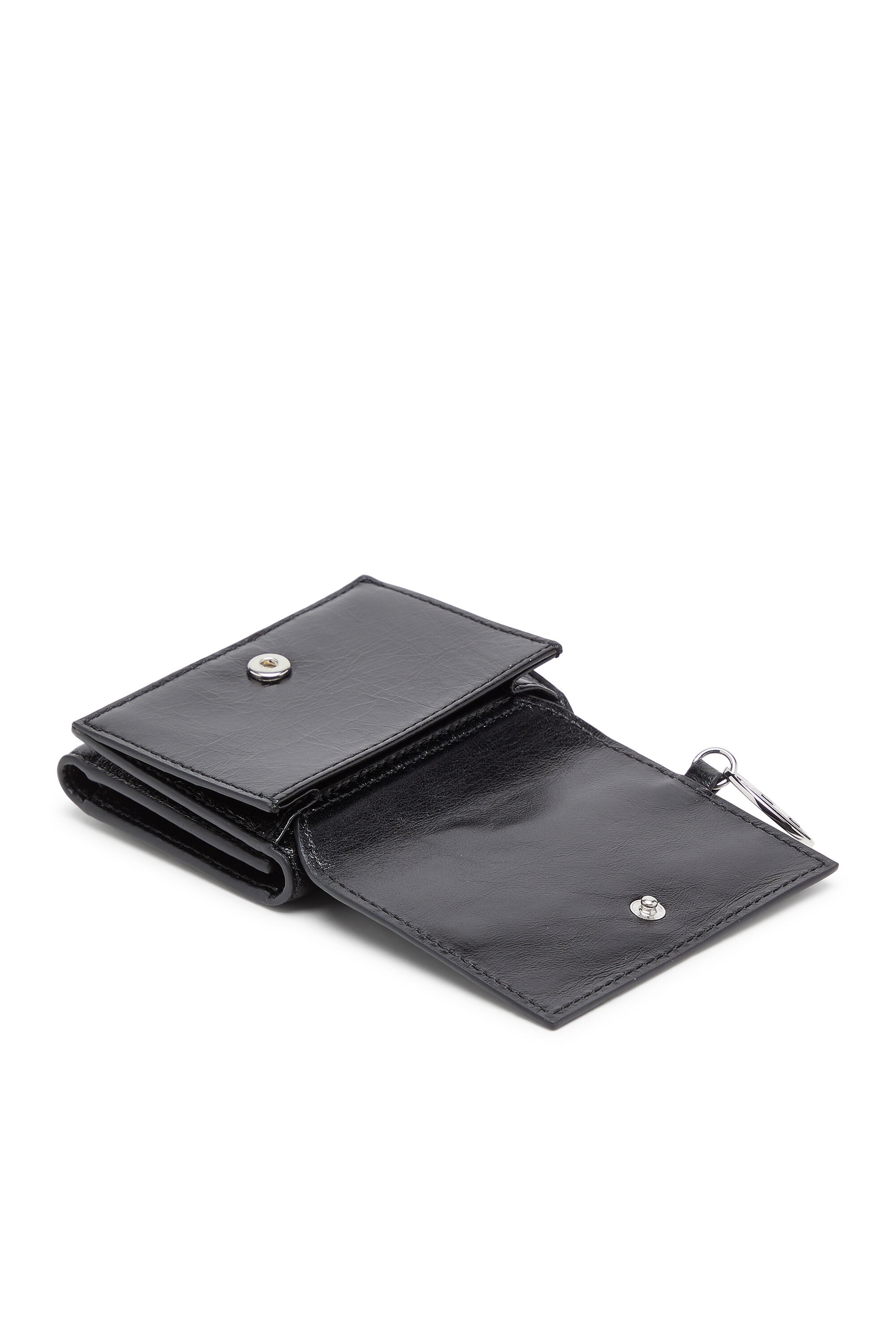 Diesel - OVAL-D TRI FOLD ZIP COIN XS II, Female's 三つ折りウォレット in ブラック - 4