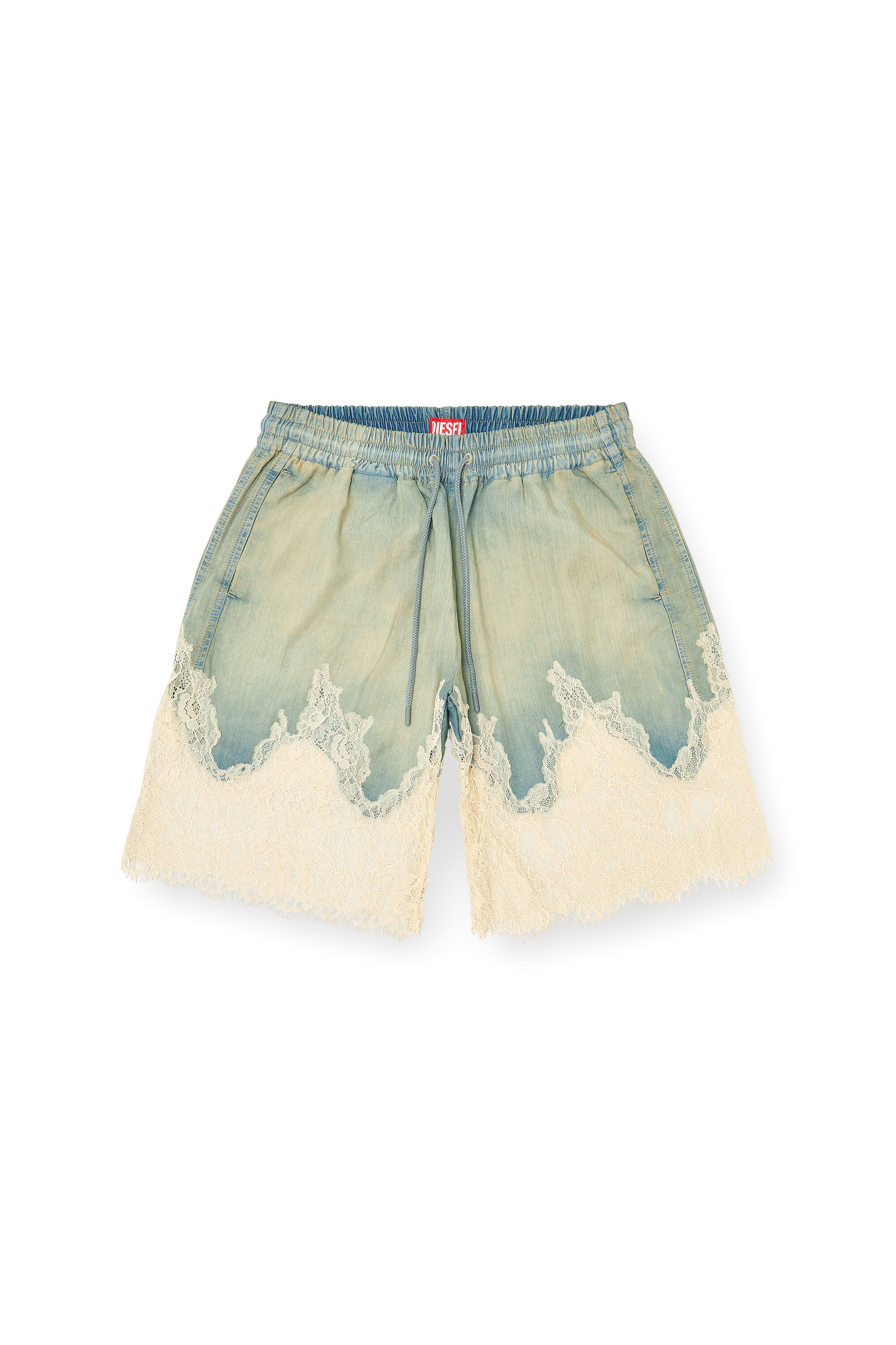 Diesel - DE-MALKIA-S3, Female's Bermuda shorts in denim and lace in null - 2