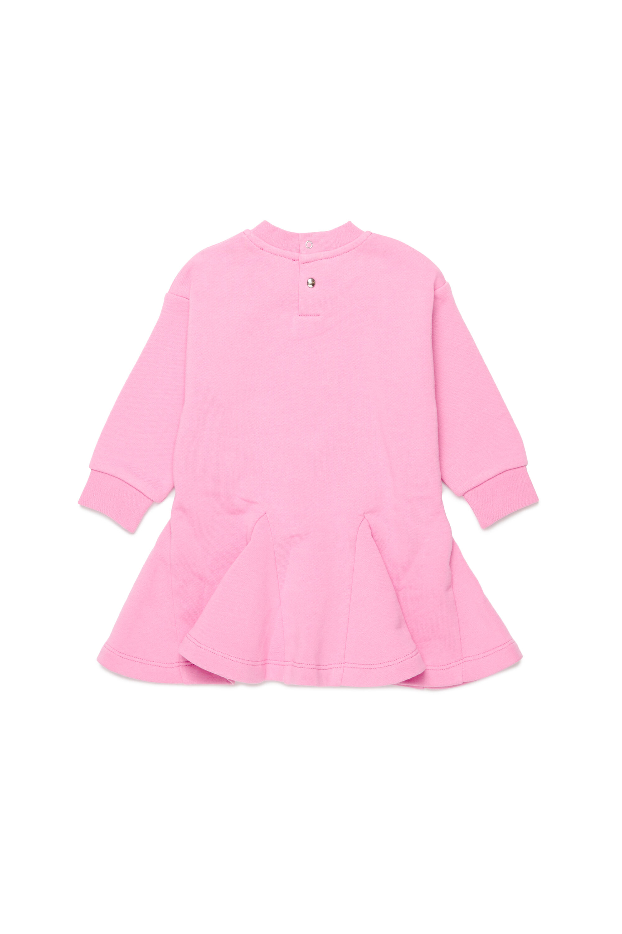 Diesel - DLUNLYB, Female's Sweat cotton dress with crystal Oval D logo in ピンク / ホワイト - 2