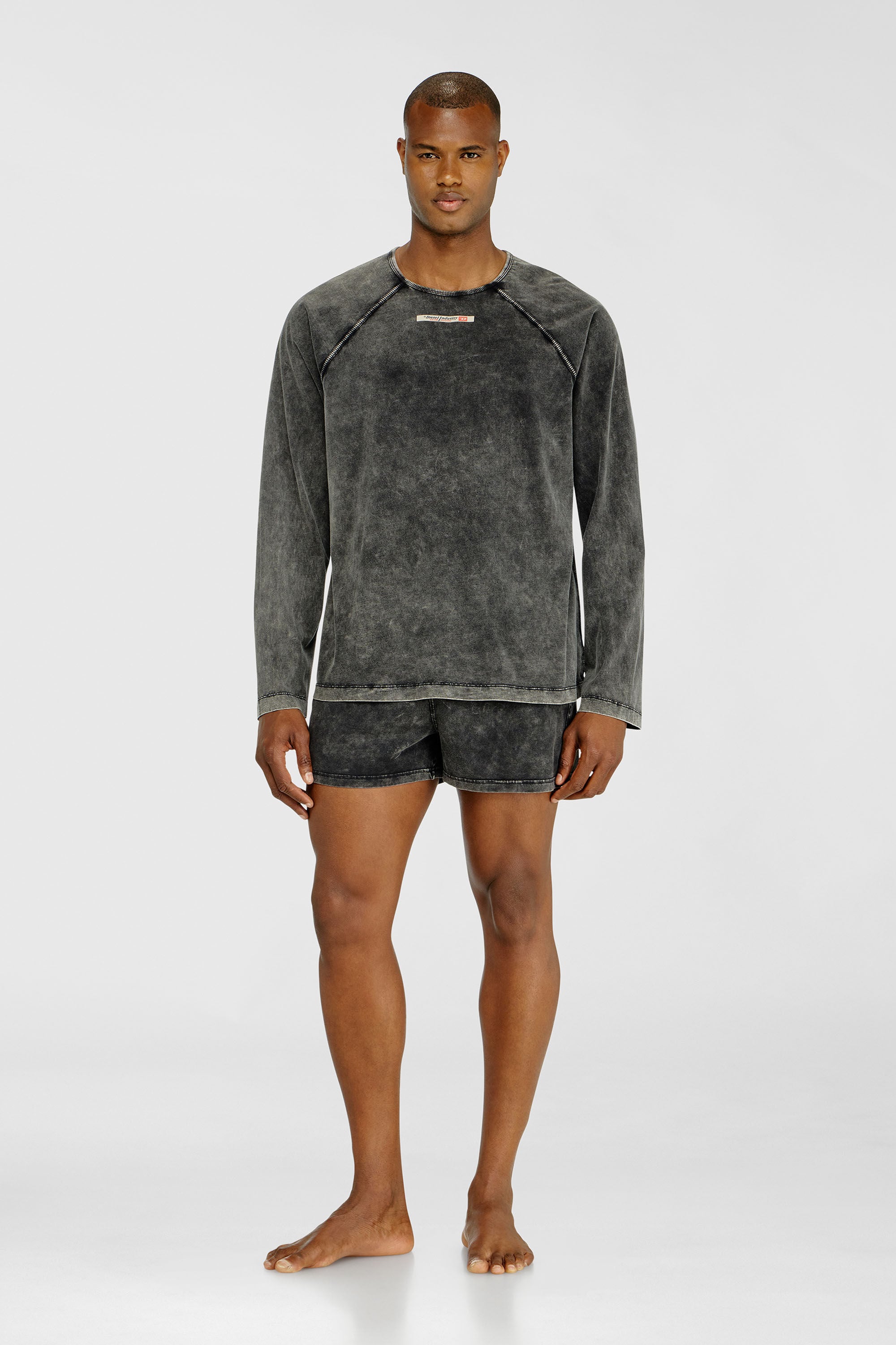 Diesel - BRYAN-DNM, Male's 長袖Tシャツ in ダークグレー - 1