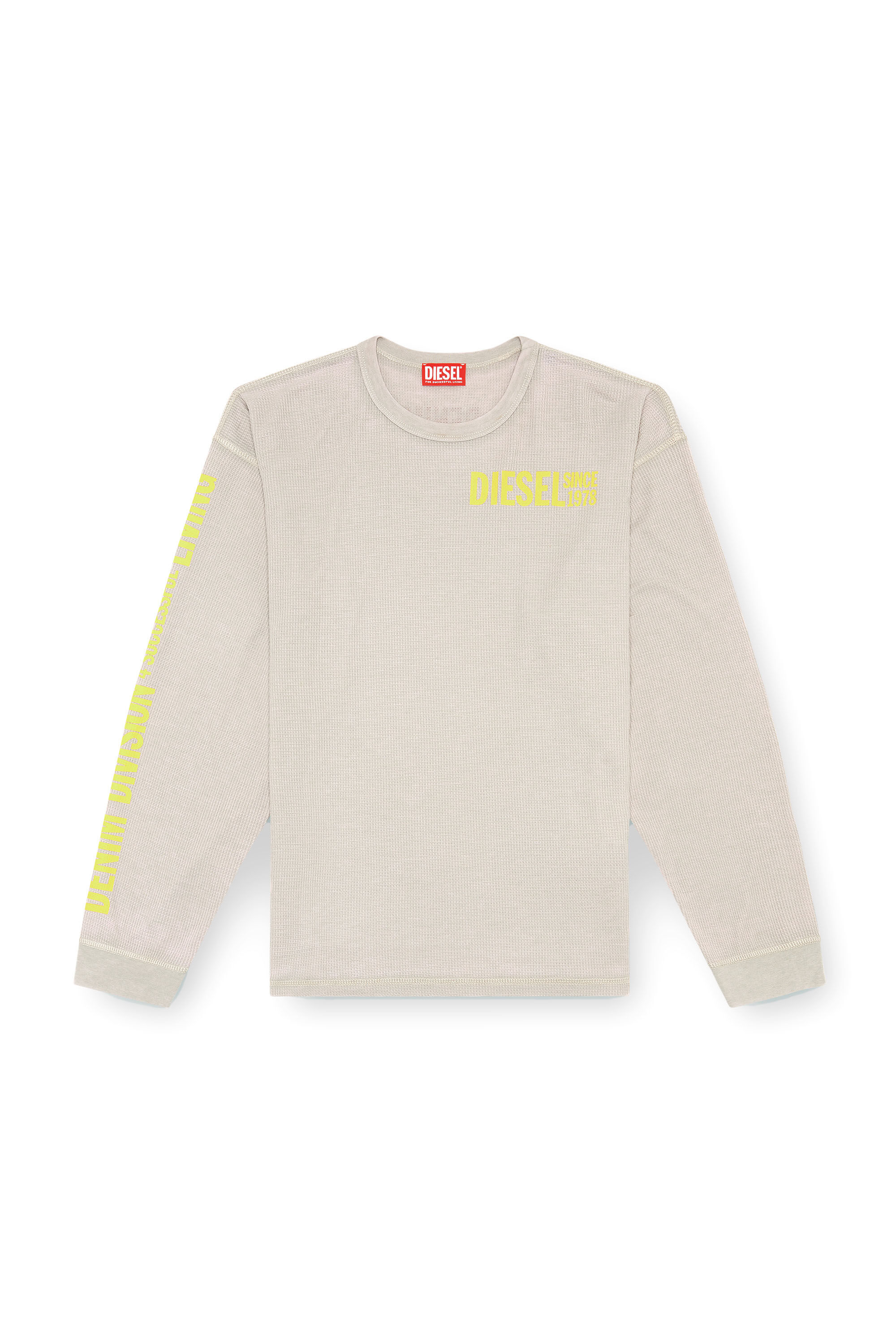 Diesel - T-BURNXT-LS, Male's Long-sleeve T-shirt in burnout waffle in フェースパウダー - 2