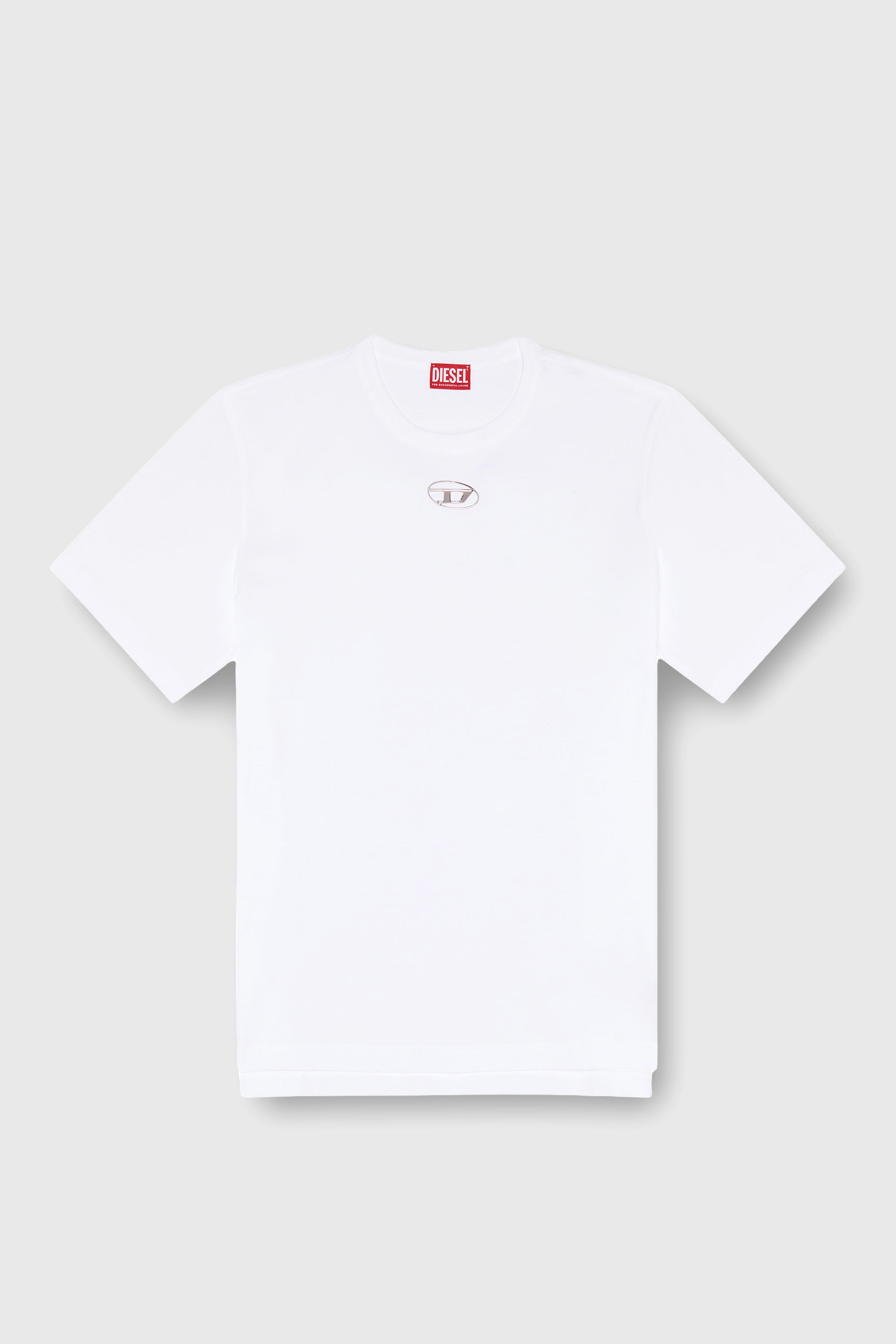 Diesel - T-ADJUST-OD, Male's T-shirt with metallic Oval D in ホワイト - 2