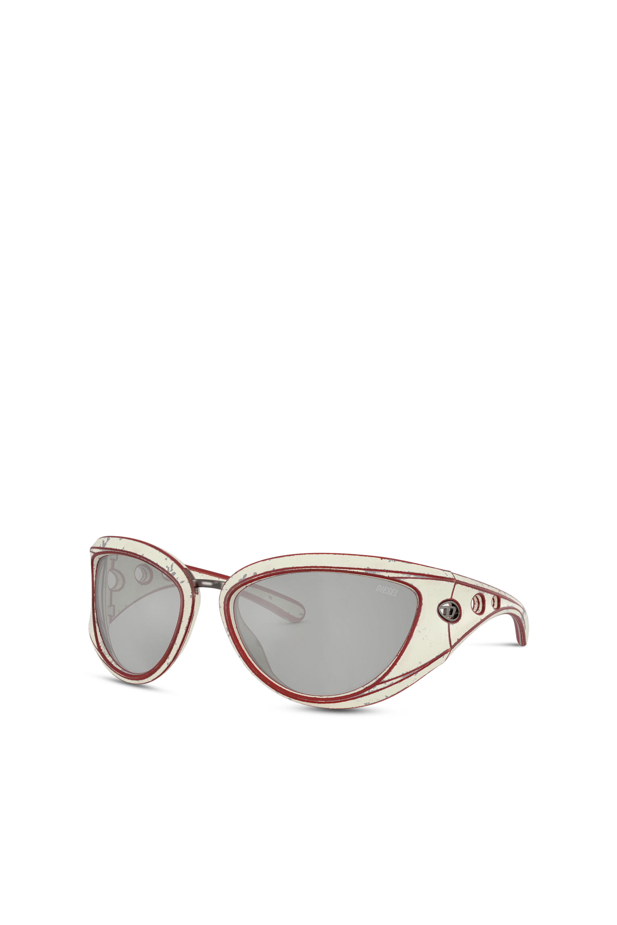 Diesel - 0DL3007U, Unisex's Cat-eye style sunglasses in ホワイト/グレー - 4