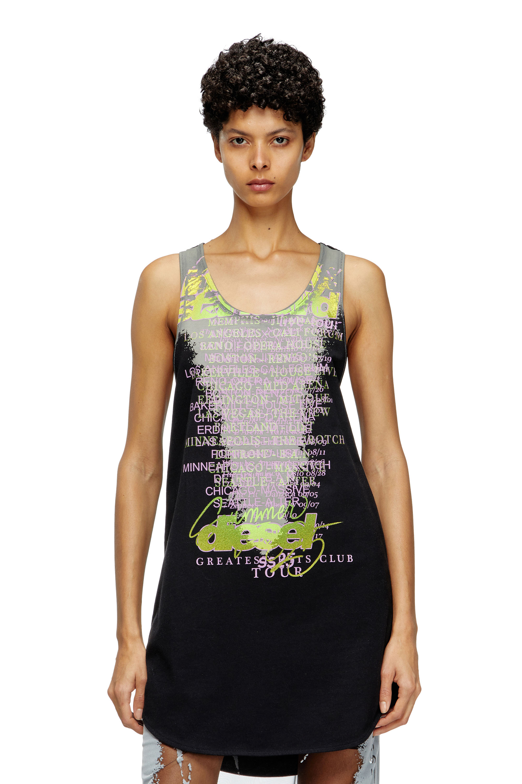 Diesel - T-SHAN, Unisex's Tank top with lyrics print in ブラック - 5