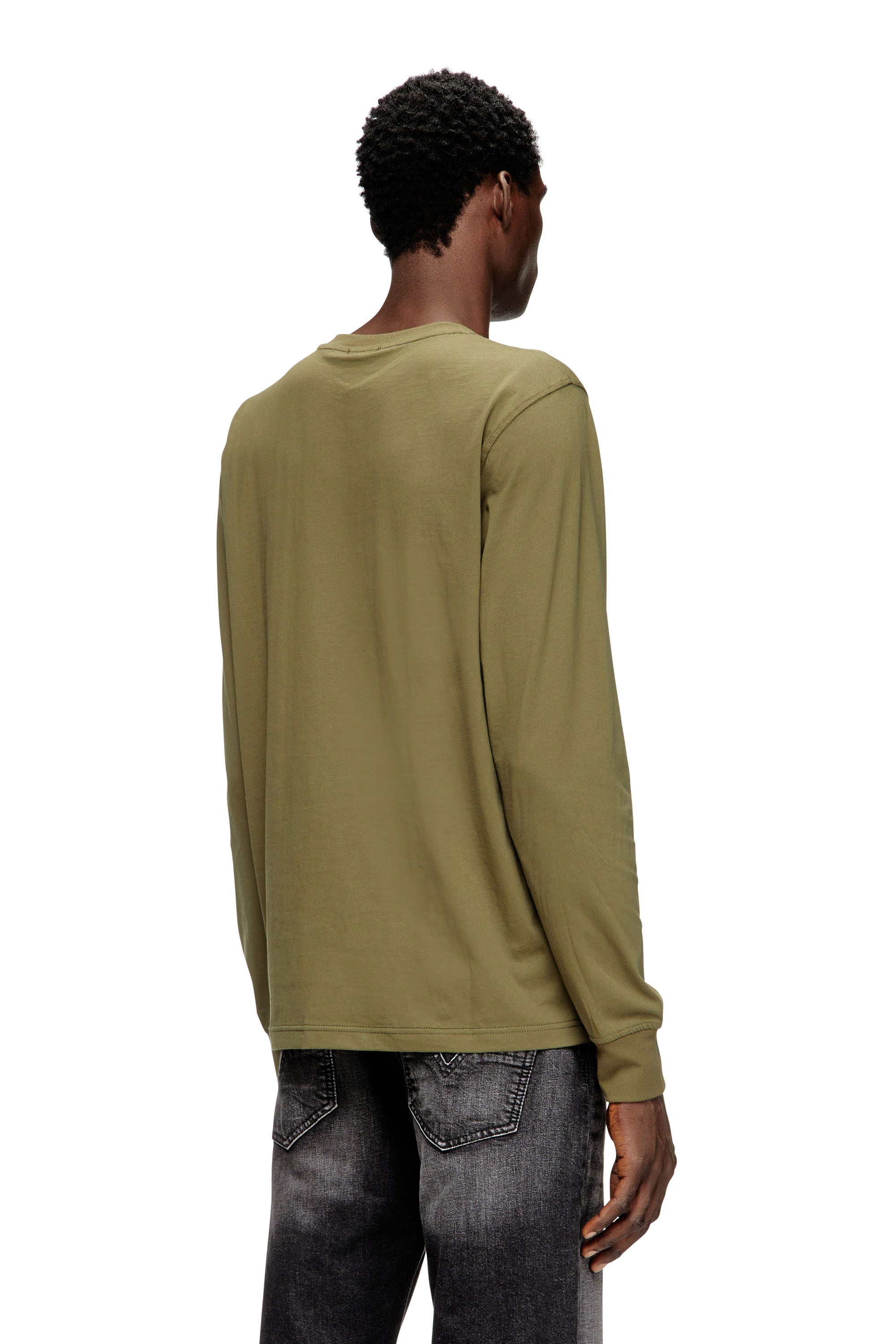 Diesel - T-ADJUST-LS-V1, Male's 長袖Tシャツ in ミリタリーグリーン - 4
